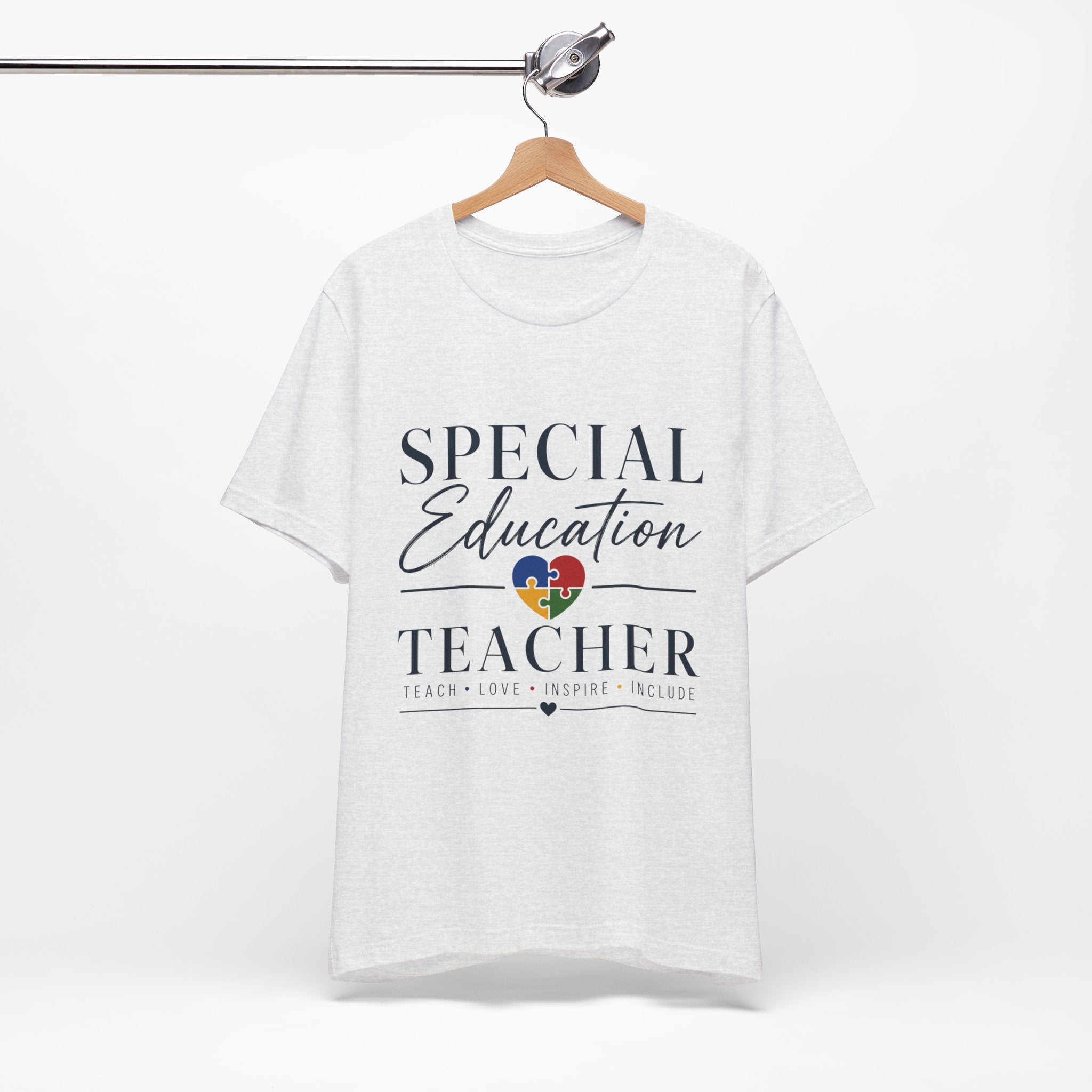 Special Education Teacher Shirt | Teach Love Inspire T-Shirt | Puzzle Heart Graphic Tee | Autism Acceptance Gift | Inclusive Teacher