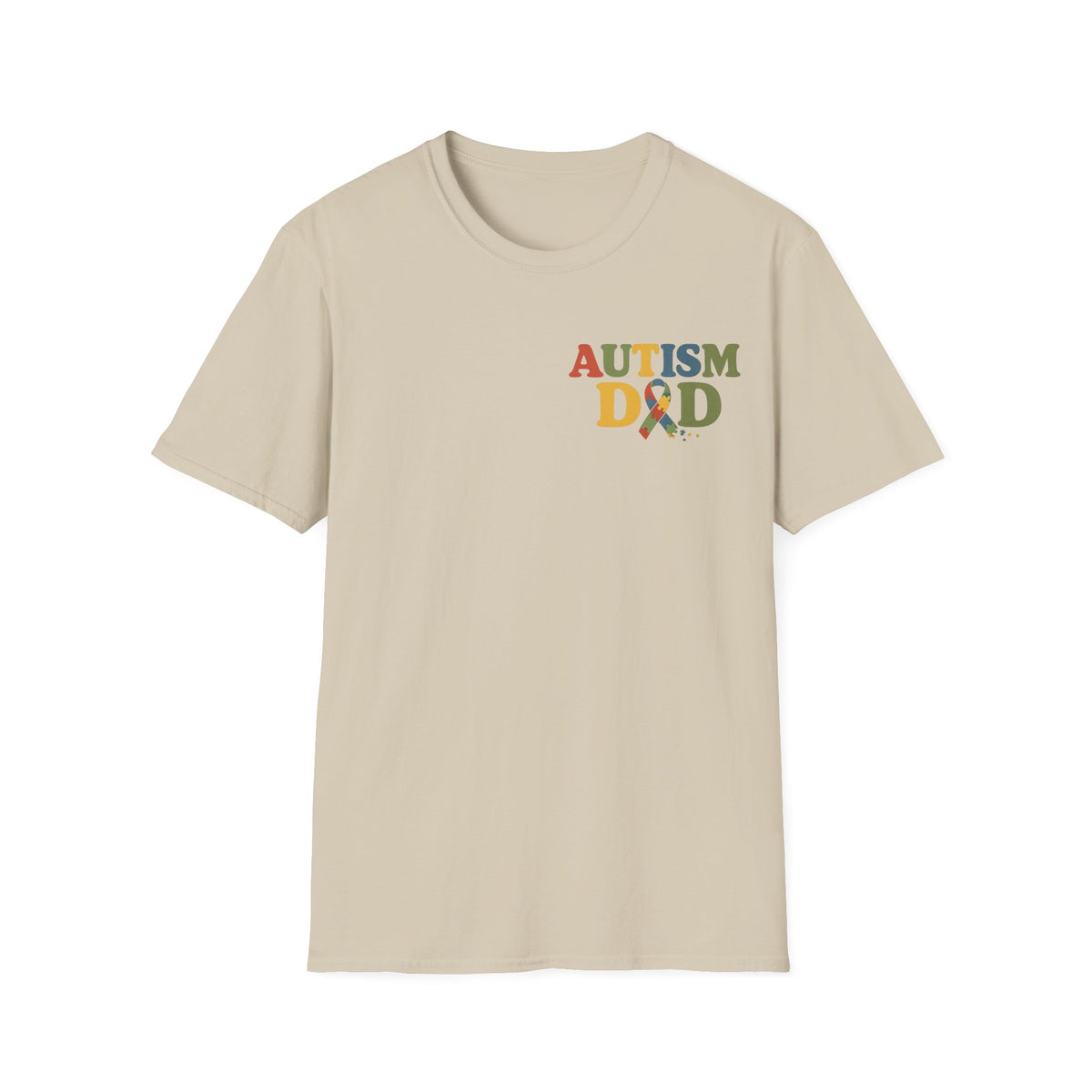 Autism Dad T-Shirt | Rainbow Puzzle Support Tee