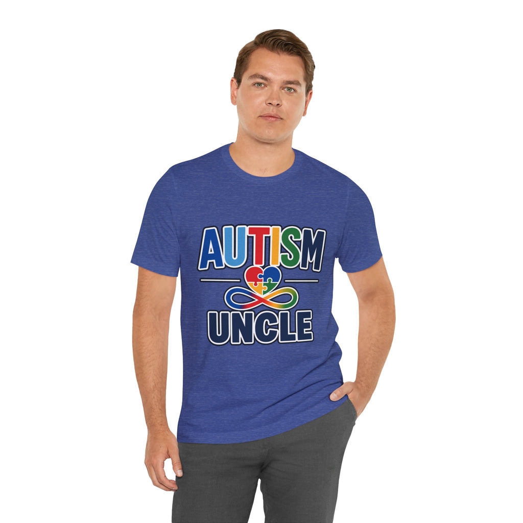 Autism Uncle Shirt | Proud Autism Uncle T-Shirt | Colorful Puzzle Ribbon Infinity Design | Autism Awareness & Acceptance Gift | Special Needs Family Apparel