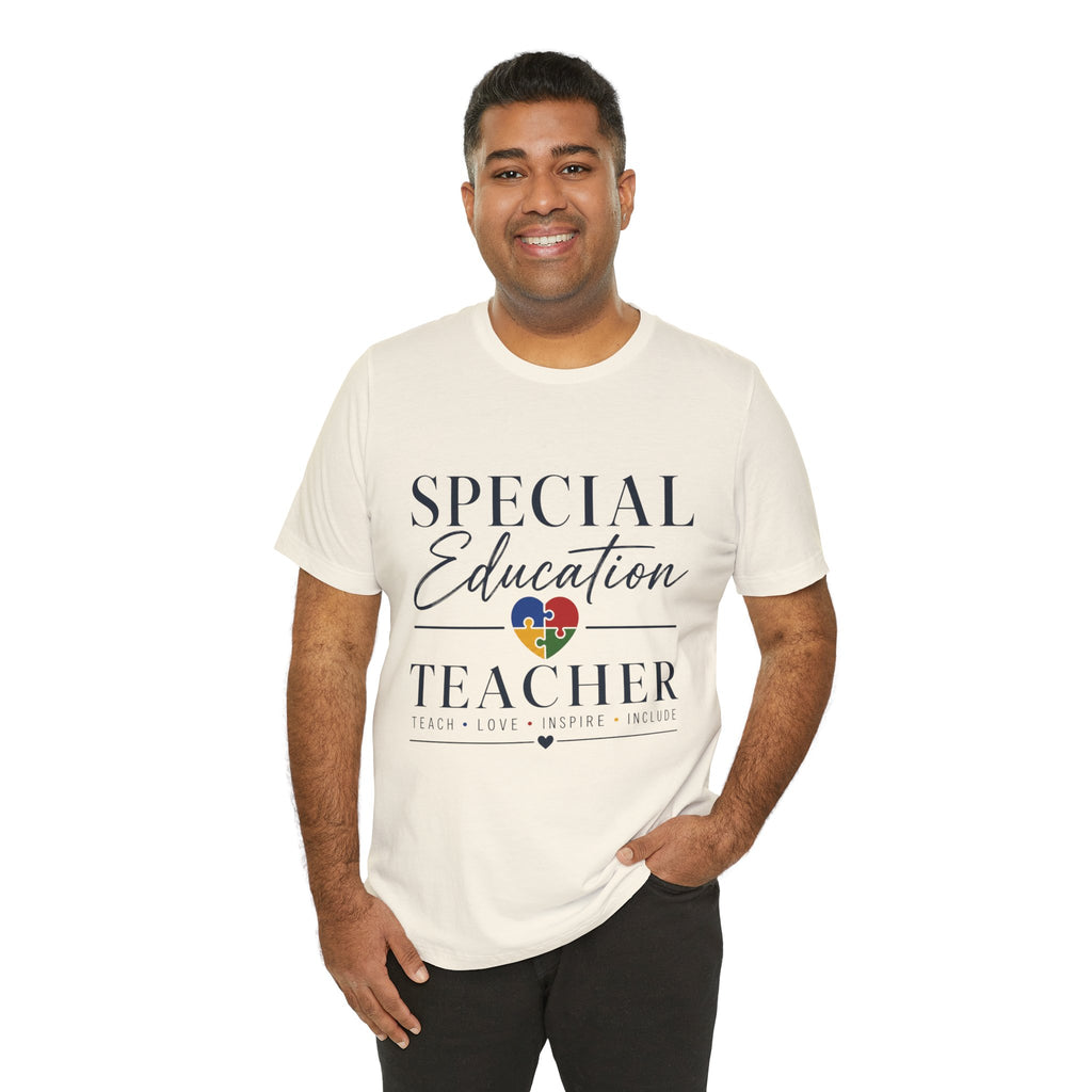 Special Education Teacher Shirt | Teach Love Inspire T-Shirt | Puzzle Heart Graphic Tee | Autism Acceptance Gift | Inclusive Teacher