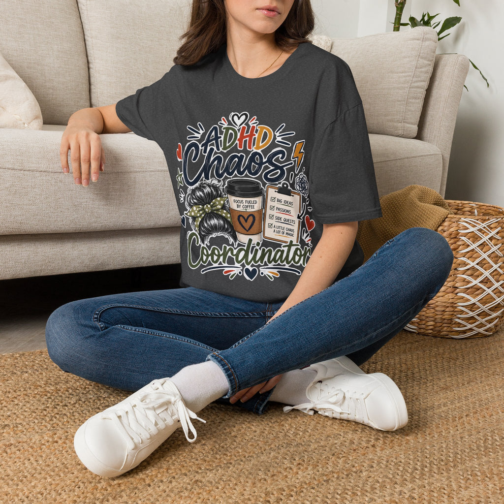 ADHD Chaos Coordinator Shirt | Funny ADHD T-Shirt | ADHD Awareness Graphic Shirt | Mental Health Gift | Coffee & Chaos Apparel