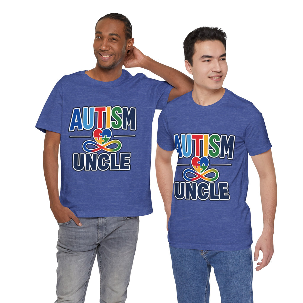 Autism Uncle Shirt | Proud Autism Uncle T-Shirt | Colorful Puzzle Ribbon Infinity Design | Autism Awareness & Acceptance Gift | Special Needs Family Apparel