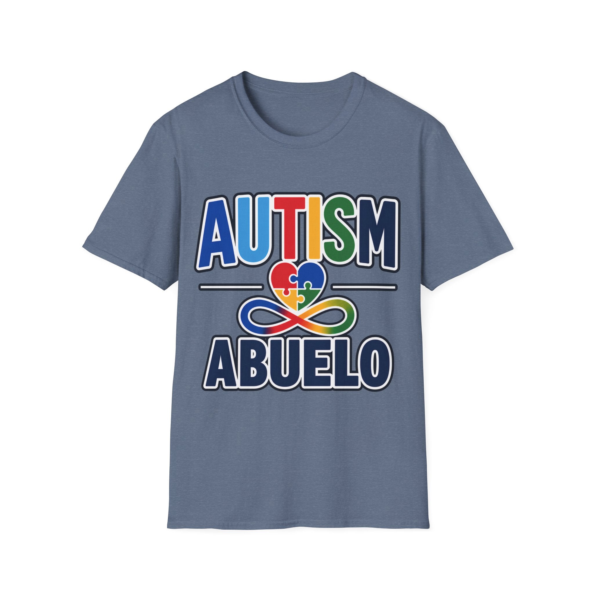Autism Puzzle Heart Infinity Abuelo T-Shirt | Grandfather Awareness Tee