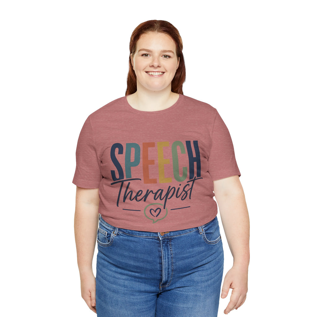 Speech Therapist Shirt | SLP T-Shirt | Heart Typography Graphic Tee | Speech Language Pathologist Gift | Therapist Appreciation Apparel