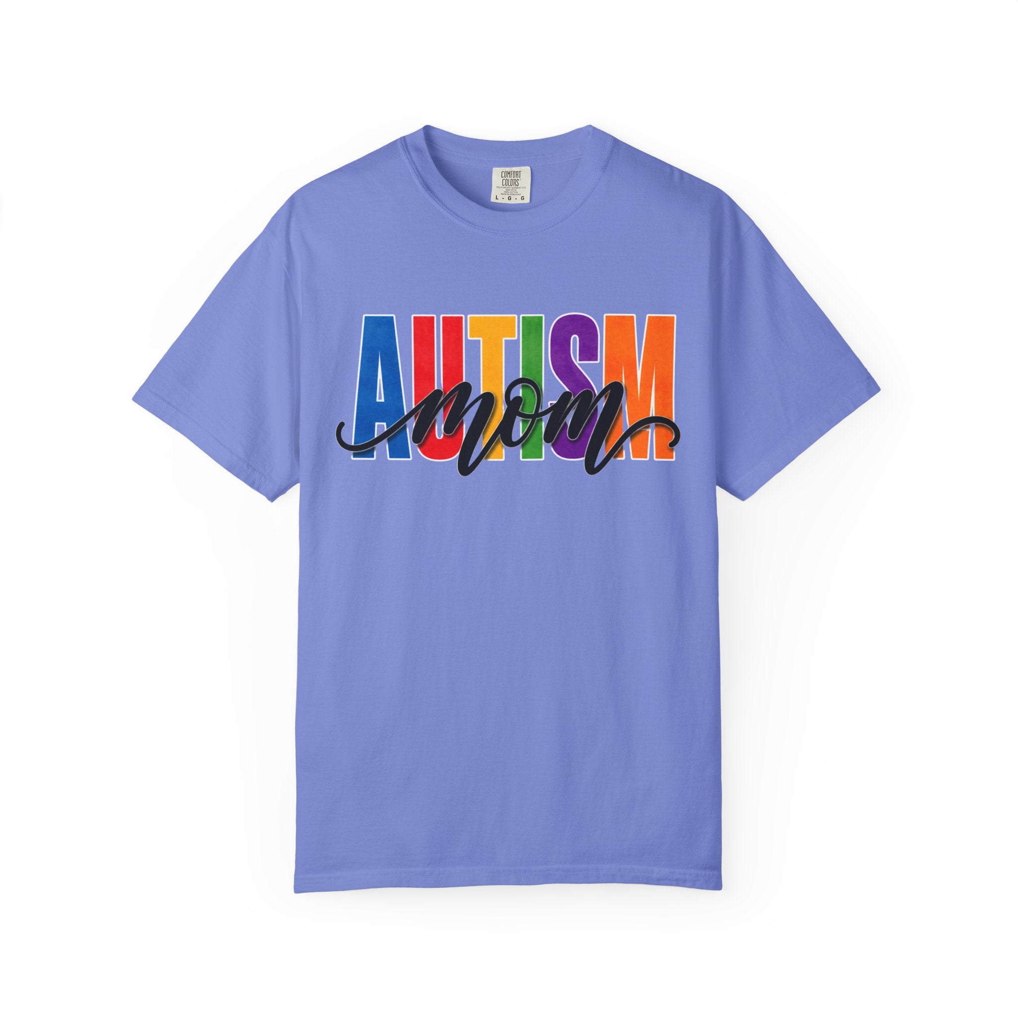 Autism Mom Shirt Autism Mom T Shirt Rainbow Block Letter Tee Script Mom Graphic Autism Awareness Autism Acceptance Gift for Mom