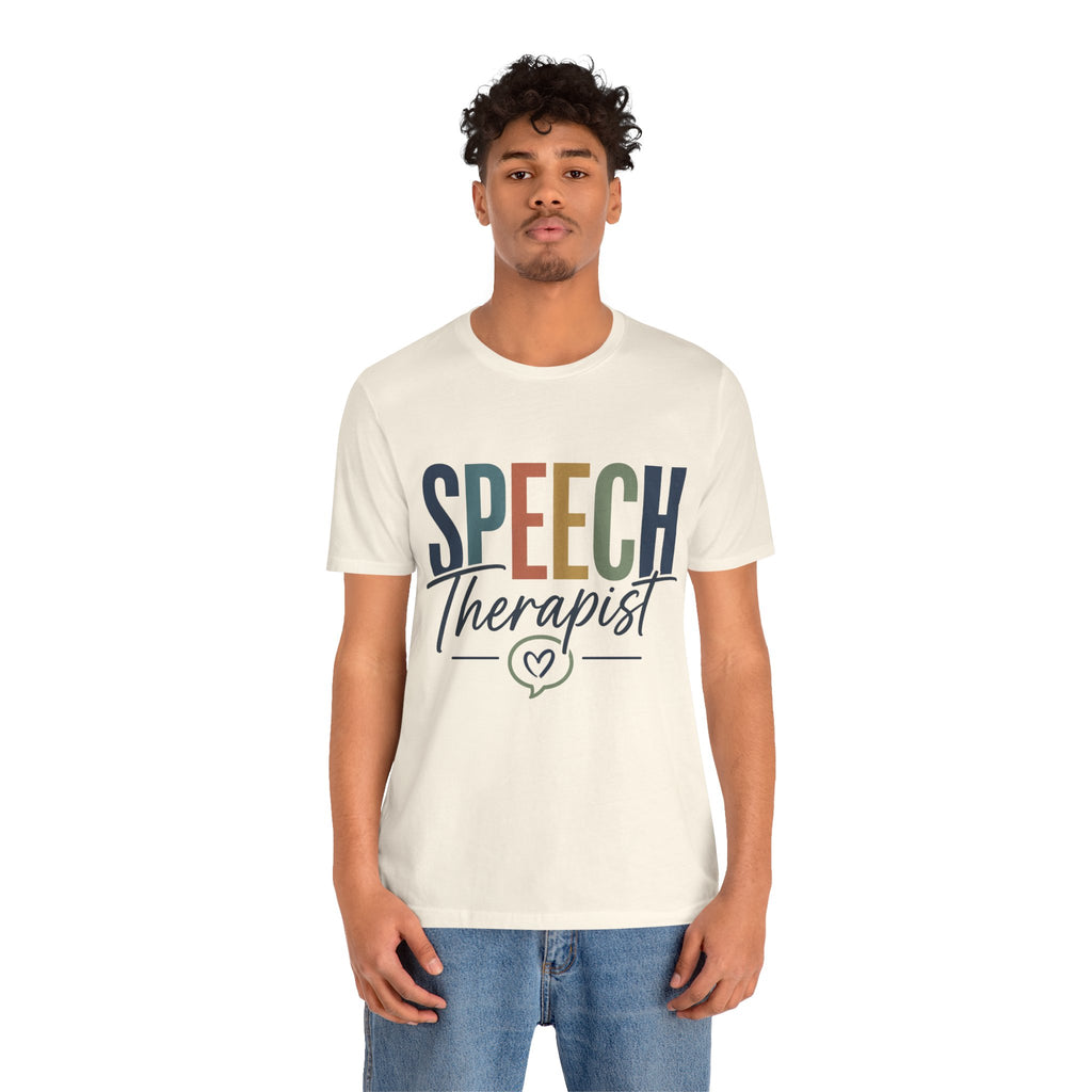 Speech Therapist Shirt | SLP T-Shirt | Heart Typography Graphic Tee | Speech Language Pathologist Gift | Therapist Appreciation Apparel