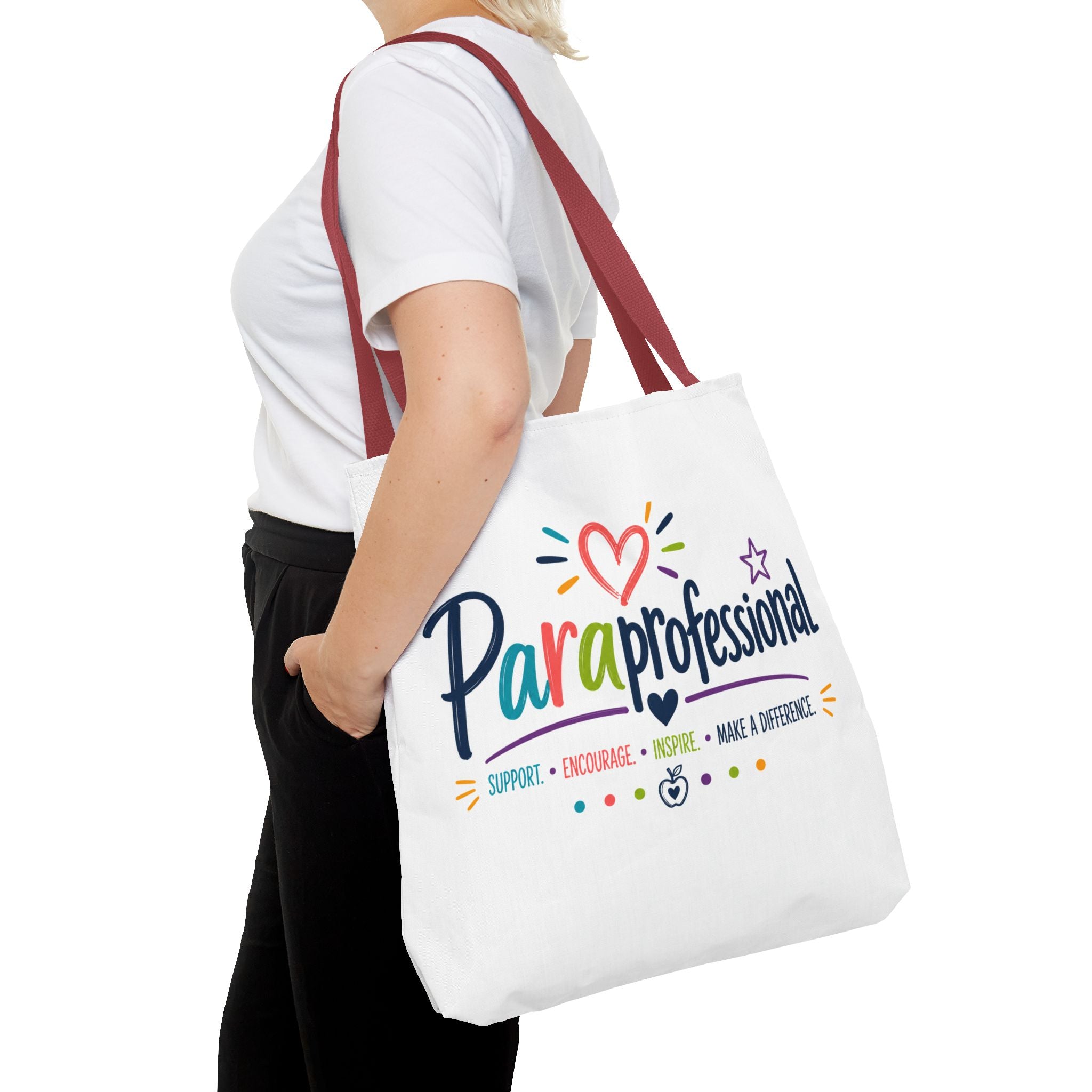 Paraprofessional Heart Logo Tote Bag | School Staff Appreciation