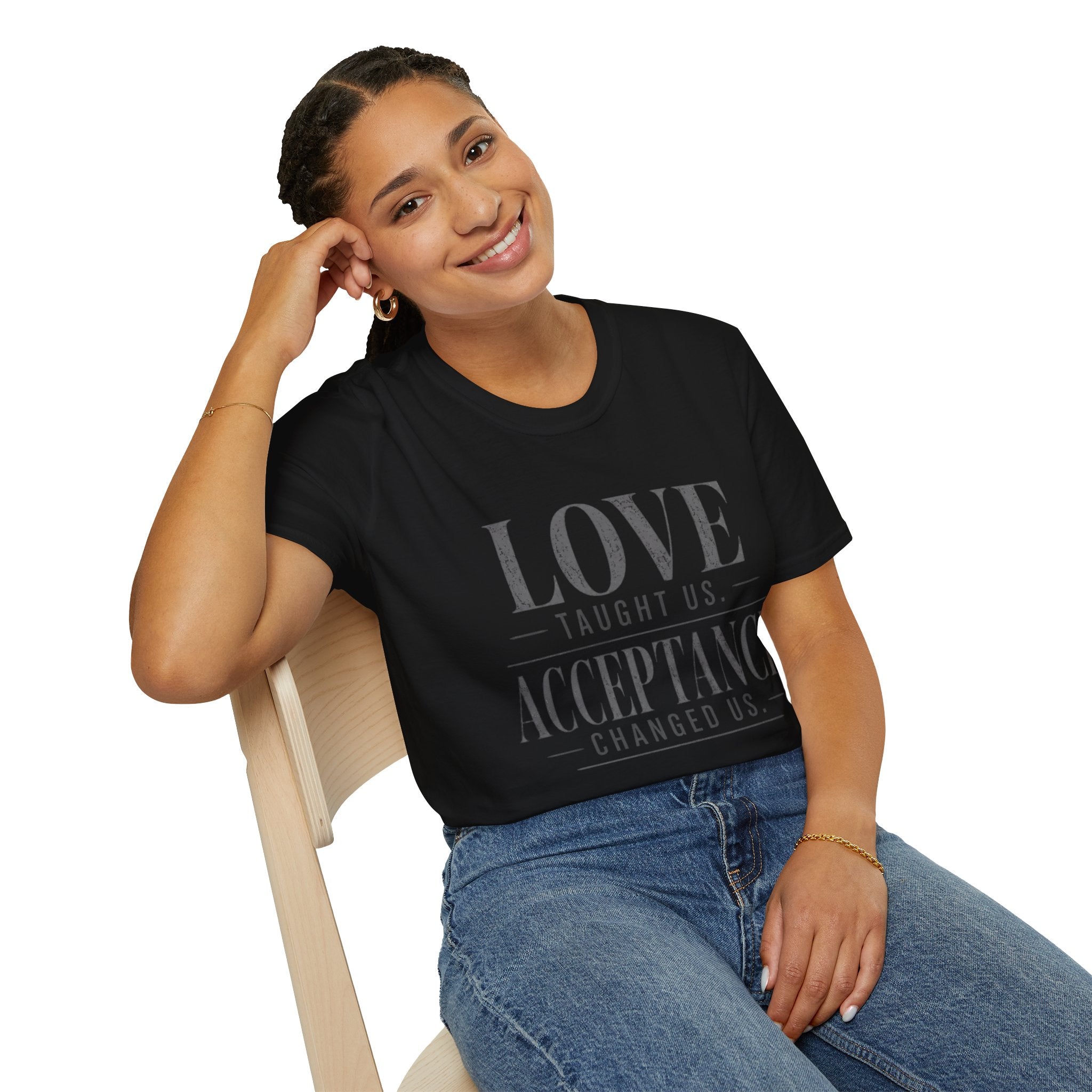 Love Taught Us Acceptance T-Shirt | Inspirational Typography Tee | Special Needs | Inclusion