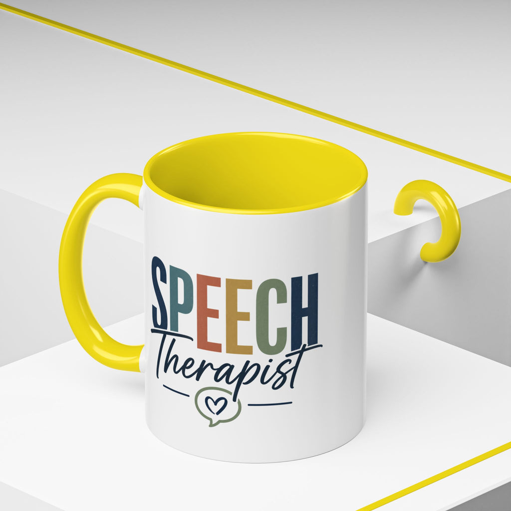 Speech Therapist Coffee Mug | Colorful Lettering Accent Mug
