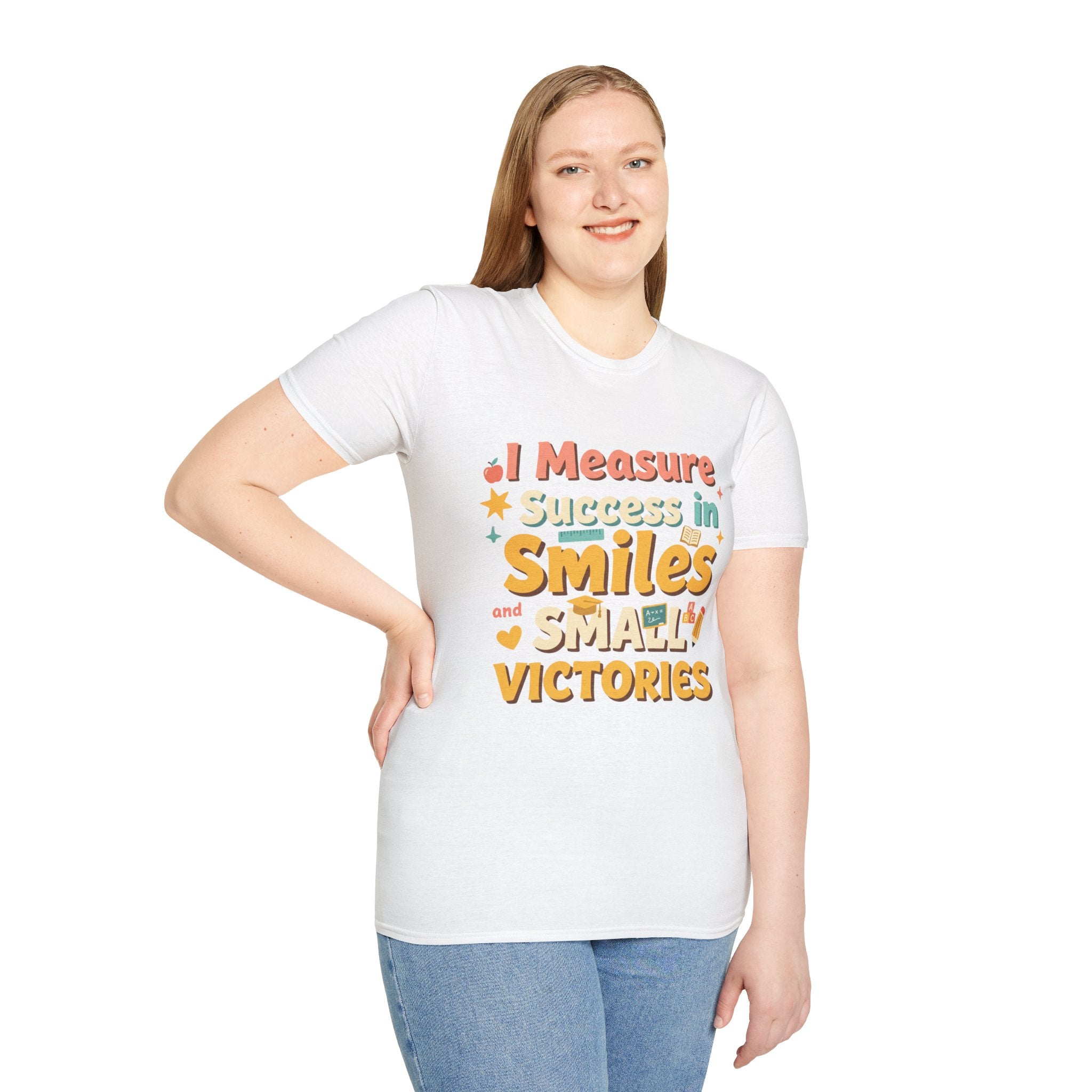 I Measure Success in Smiles Graphic T-Shirt | Positive Quote Tee