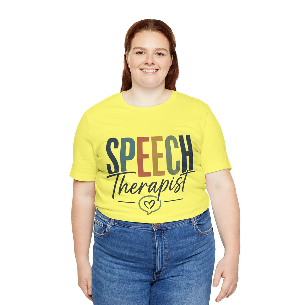 Speech Therapist Shirt | SLP T-Shirt | Heart Typography Graphic Tee | Speech Language Pathologist Gift | Therapist Appreciation Apparel