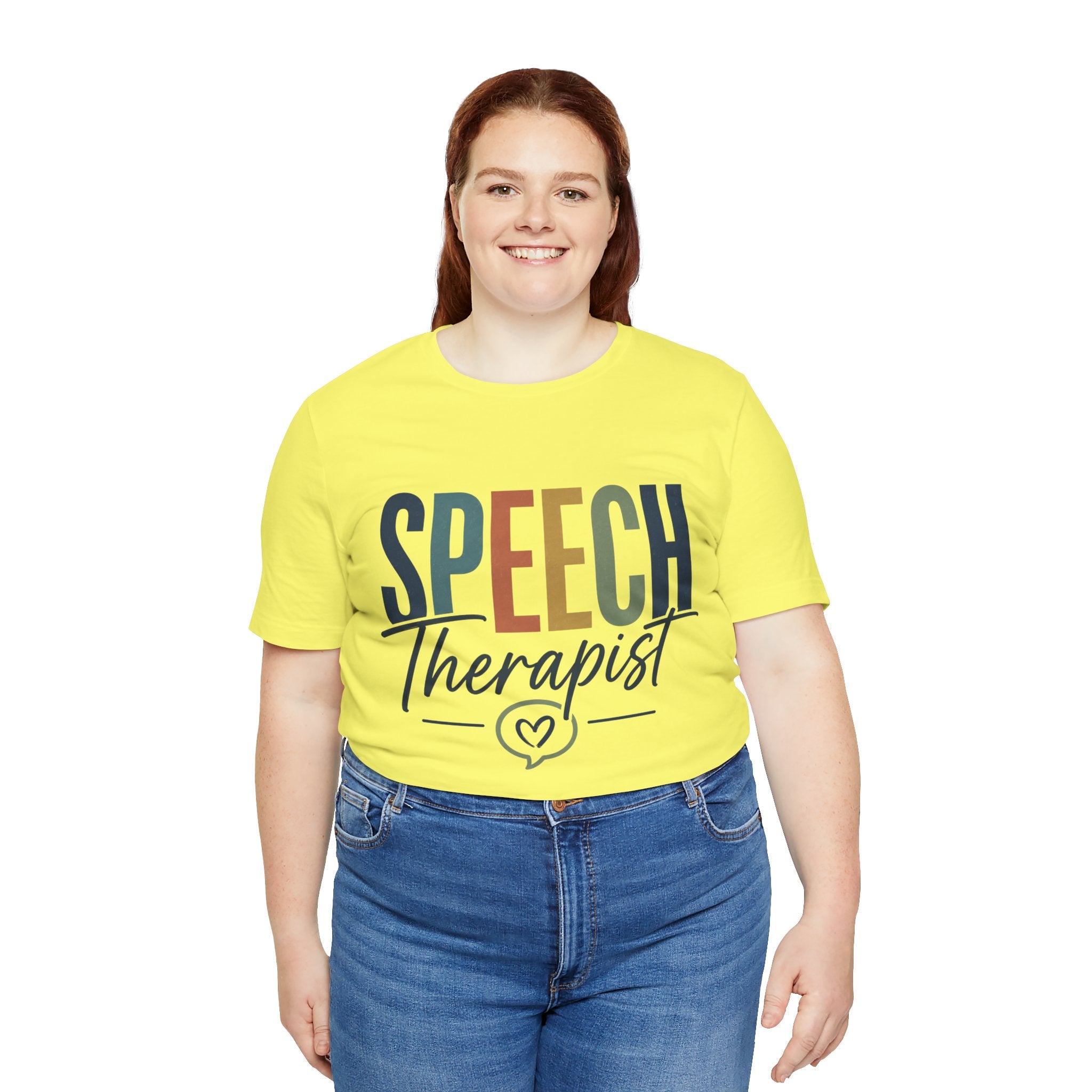 Speech Therapist Shirt | SLP T-Shirt | Heart Typography Graphic Tee | Speech Language Pathologist Gift | Therapist Appreciation Apparel