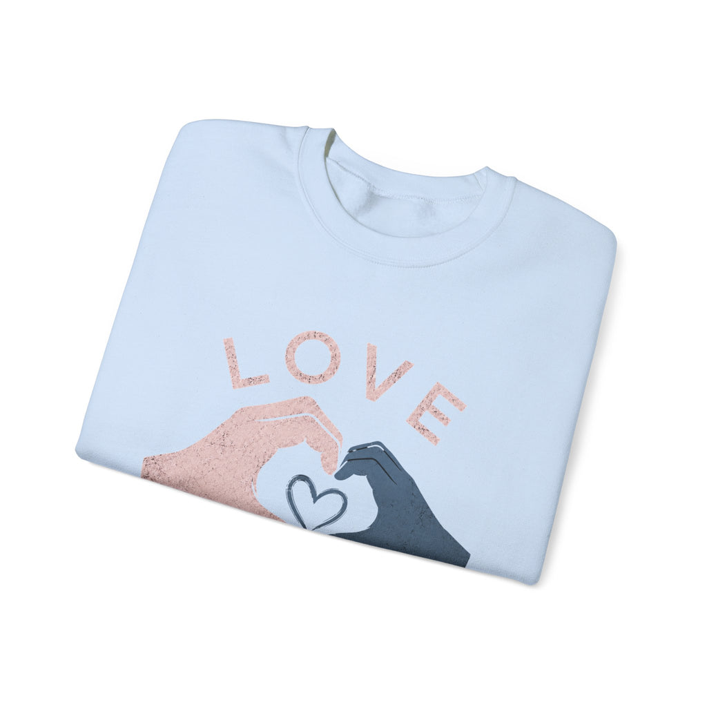 Autism Acceptance Sweatshirt | Love Makes Us Strong Crewneck | Heart Hands Sweatshirt | Neurodiversity Gift | Inclusion Apparel