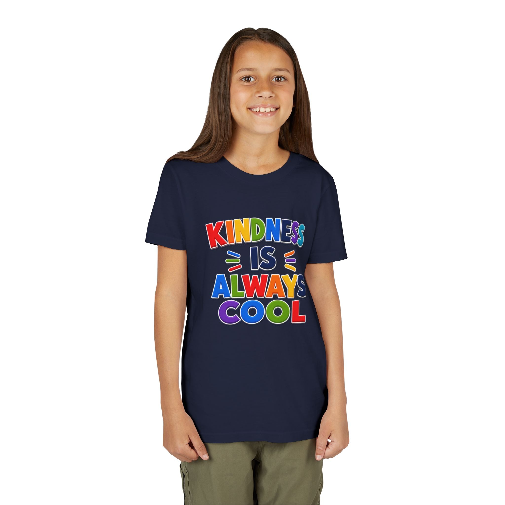 Kindness Is Always Cool youth tee | Rainbow Positive Message Shirt