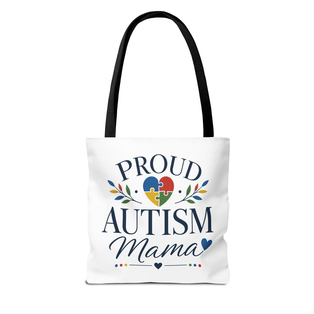 Proud Autism Mama Tote Bag | Puzzle Heart Support Awareness