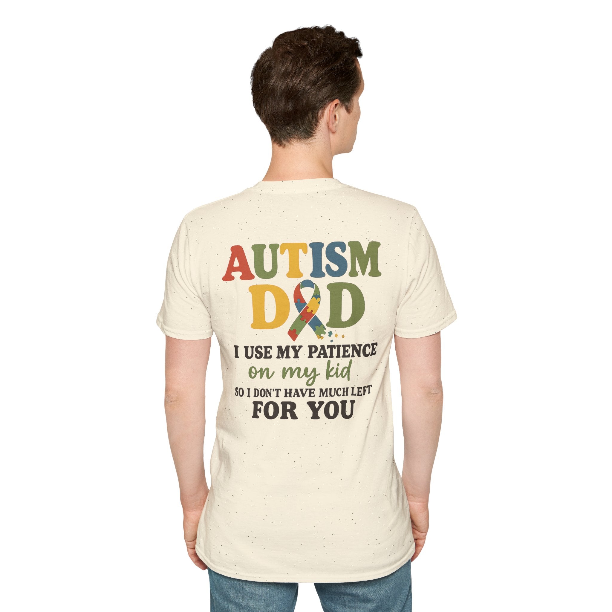 Autism Dad T-Shirt | Rainbow Puzzle Support Tee