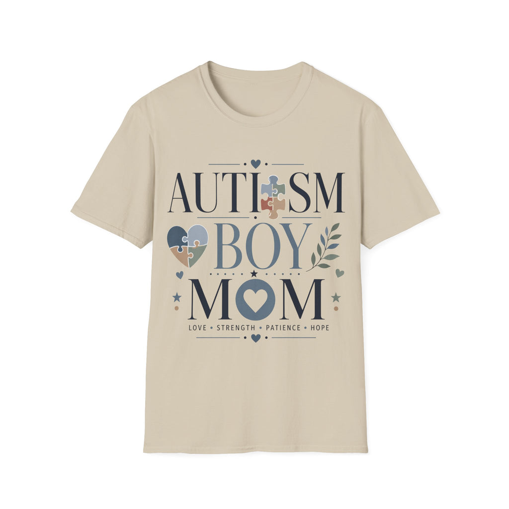 Autism Boy Mom Shirt | Proud Autism Mom T-Shirt | Puzzle Heart Infinity Design | Autism Awareness & Acceptance Gift | Special Needs Mom Apparel