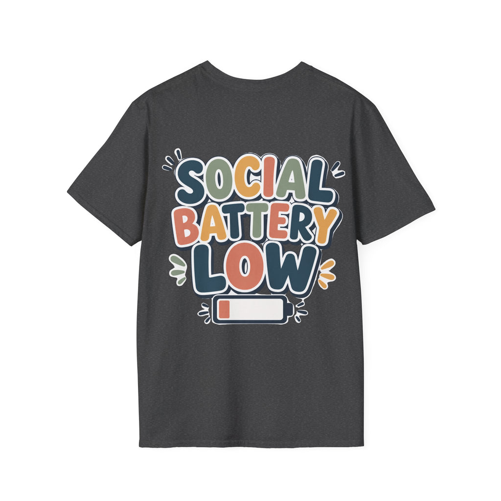 Social Battery Low Shirt | Introvert Tee | Funny Social Anxiety Shirt | Neurodivergent Apparel | ADHD Autism Mental Health Gift