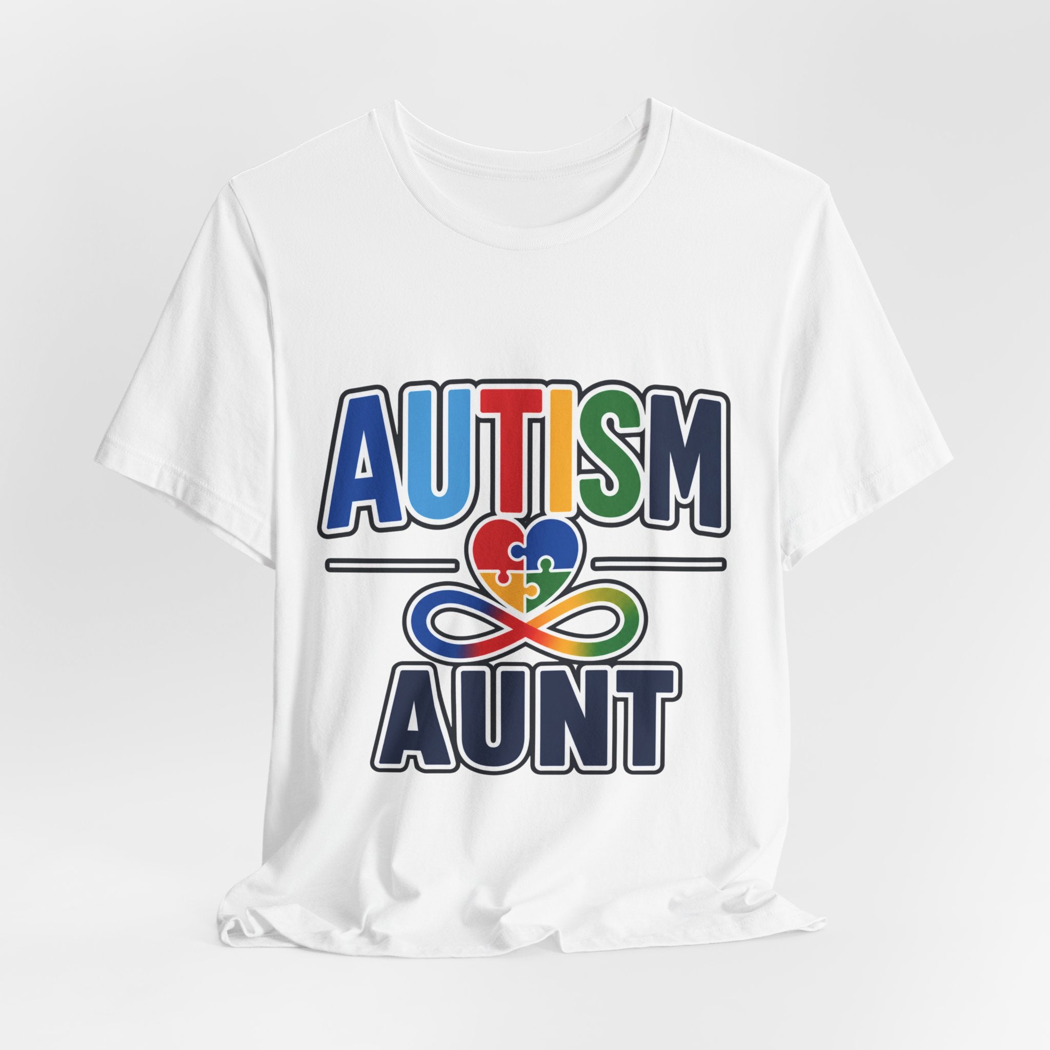 Autism Aunt Shirt | Colorful Puzzle Heart Tee | Autism Acceptance Gift for Aunt | Neurodiversity Awareness T-Shirt | Family Apparel
