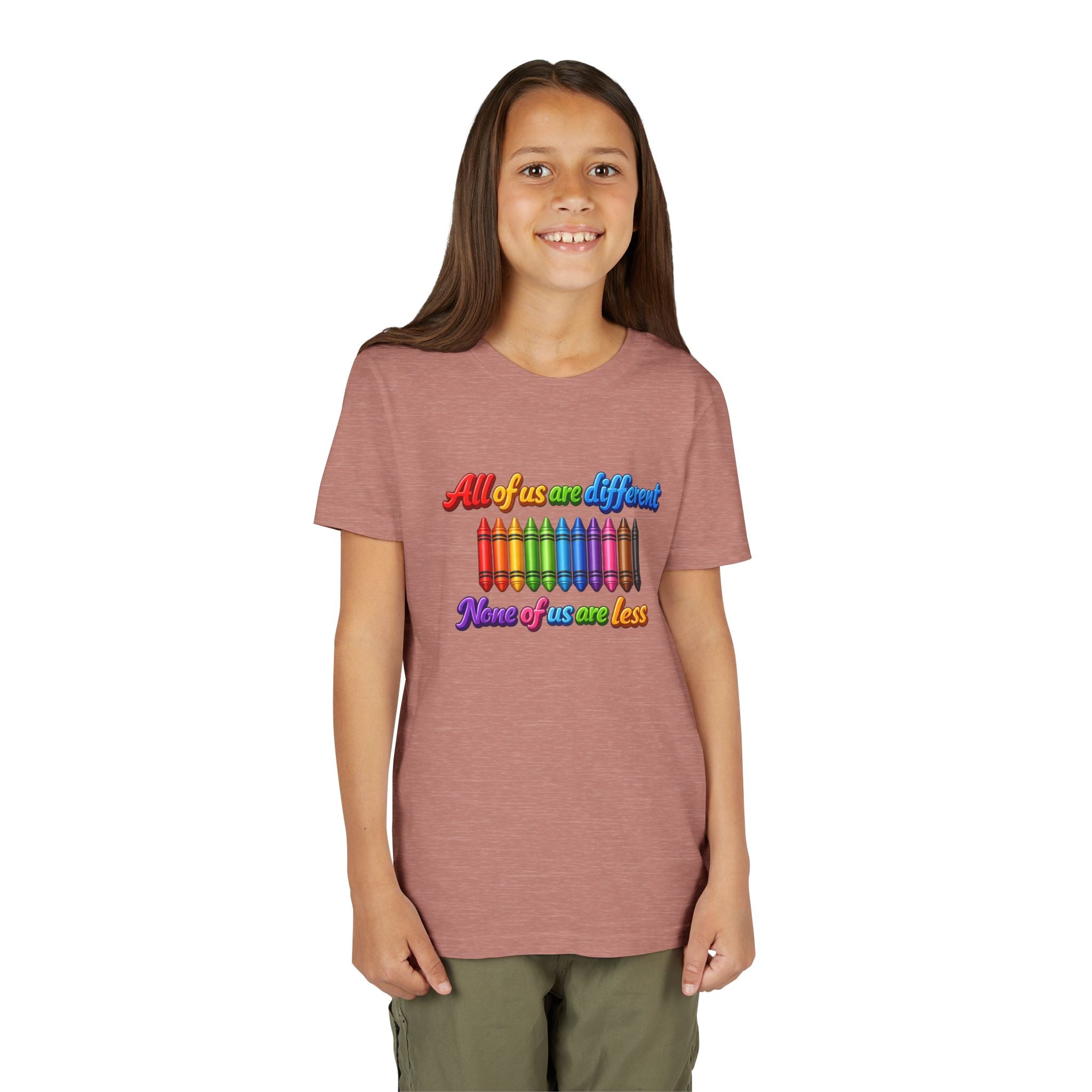 All Of Us Are Different None Of Us Are Less Youth Shirt Inclusion Kids Diversity Tee