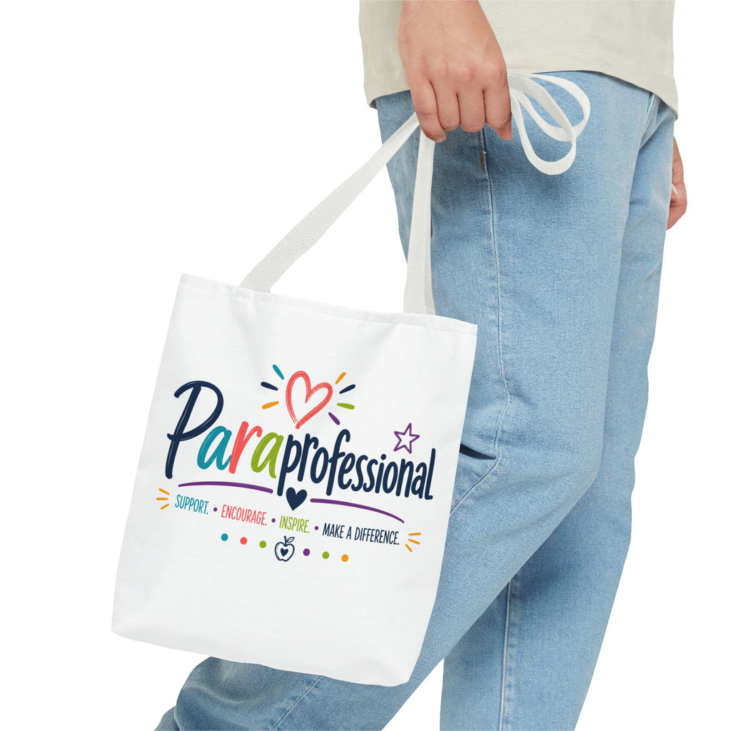 Paraprofessional Heart Logo Tote Bag | School Staff Appreciation