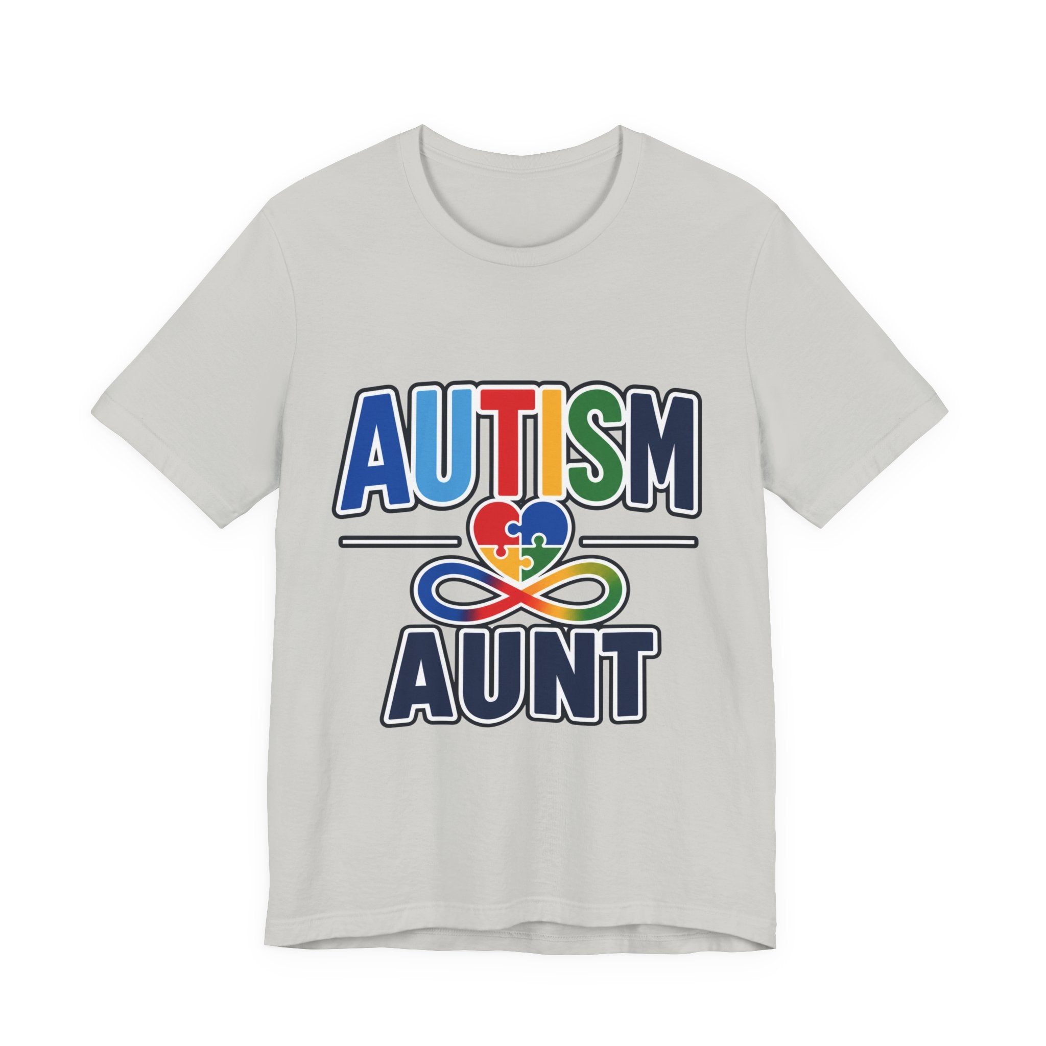 Autism Aunt Shirt | Colorful Puzzle Heart Tee | Autism Acceptance Gift for Aunt | Neurodiversity Awareness T-Shirt | Family Apparel