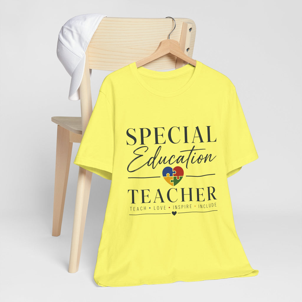 Special Education Teacher Shirt | Teach Love Inspire T-Shirt | Puzzle Heart Graphic Tee | Autism Acceptance Gift | Inclusive Teacher