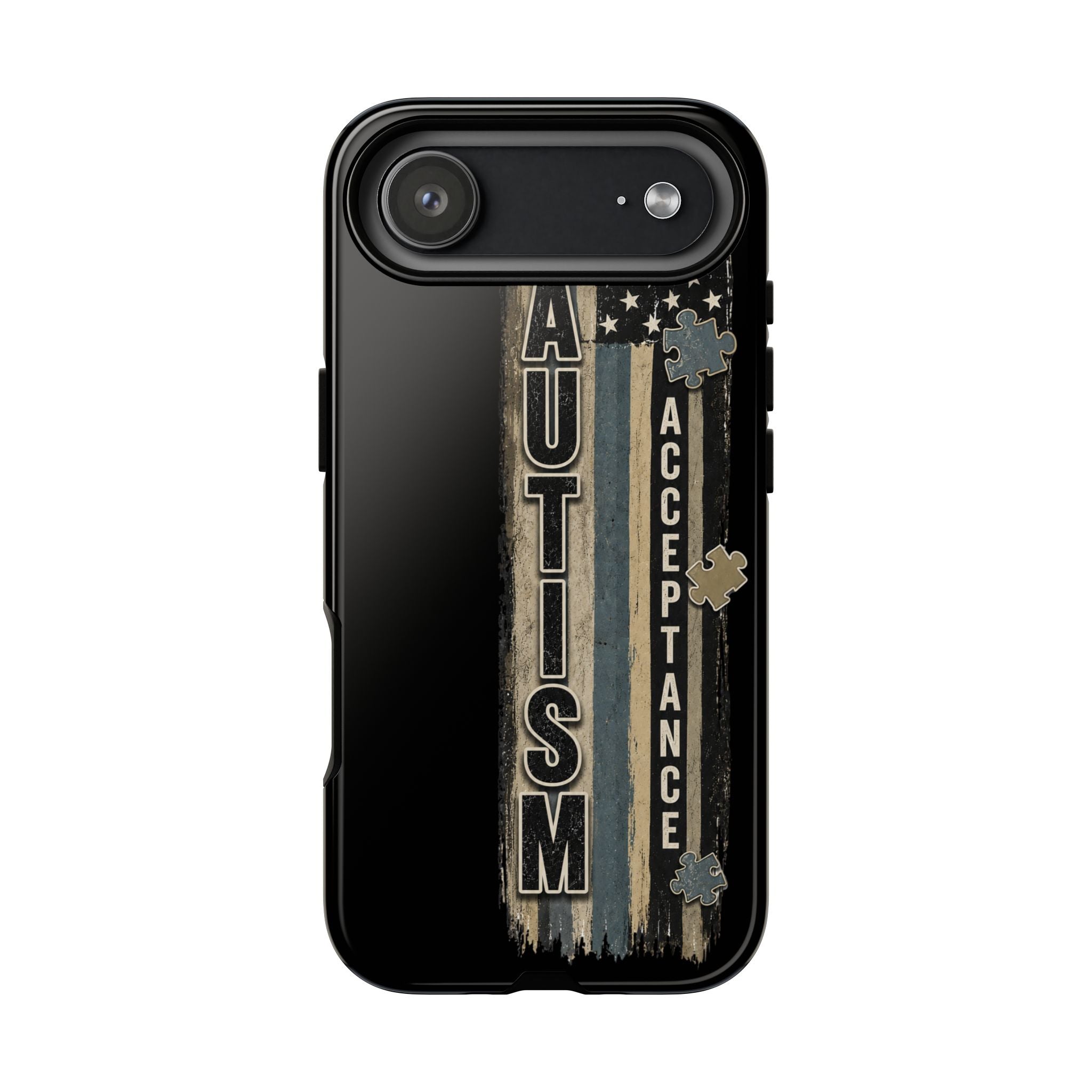 Autism Acceptance Phone Case Puzzle Piece Flag iPhone Samsung Tough Case Autism Awareness Neurodiversity Gift Special Needs Case