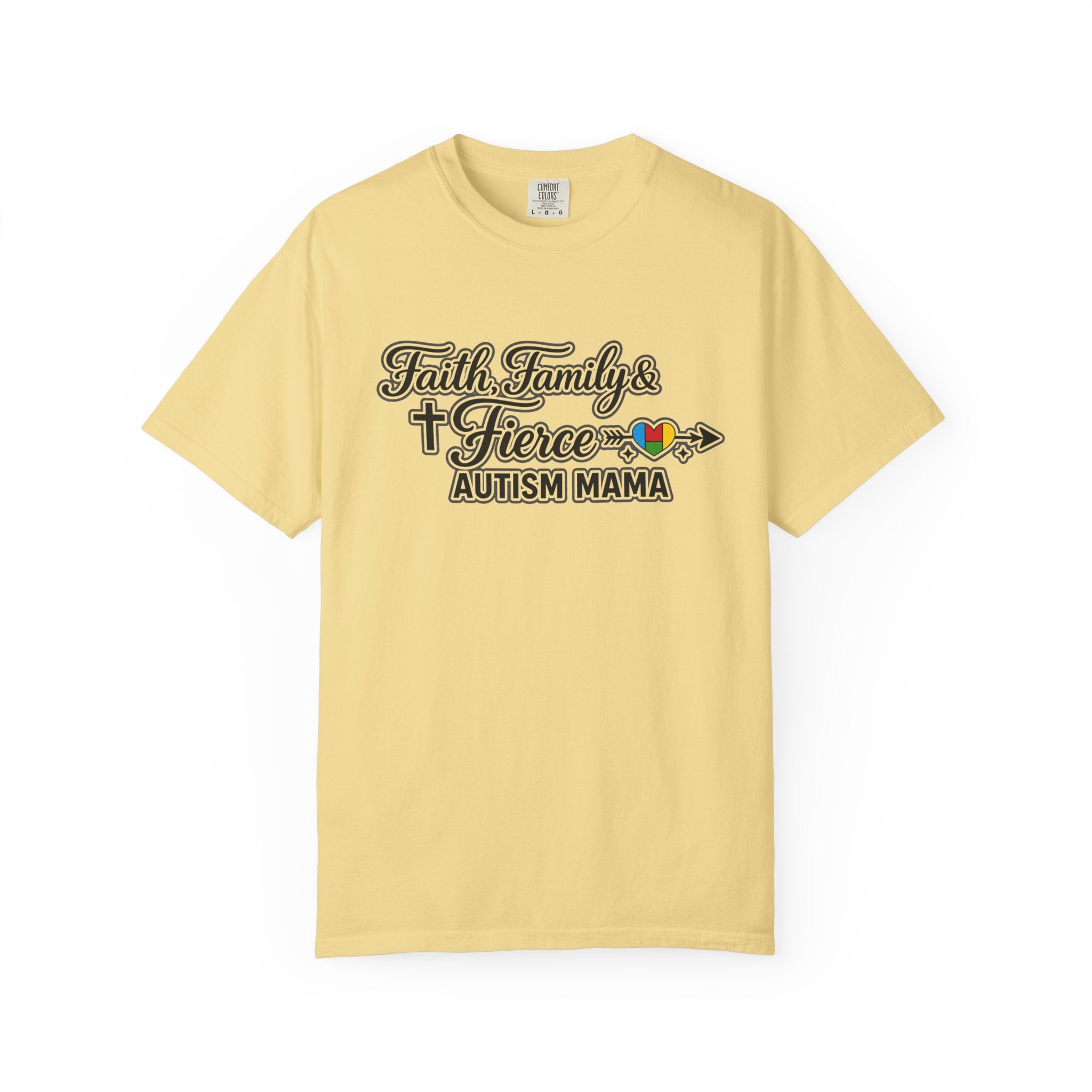 Faith Family Fierce Autism Mama Shirt, Autism Mom T-Shirt, Christian Autism Mom Gift, Fierce Mama Tee, Special Needs Mom Shirt