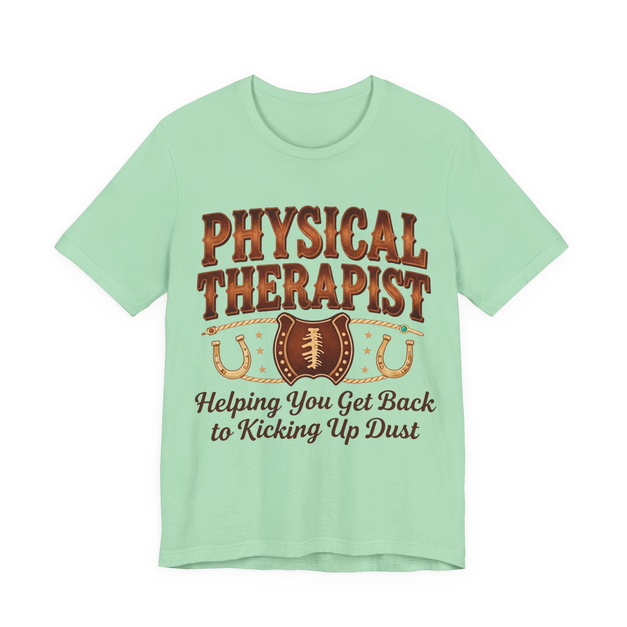 Physical Therapist Football Horseshoes Tee | Helping You Get Back to Kicking Up Dust