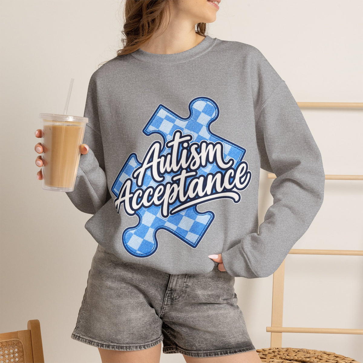Autism Acceptance Sweatshirt, Puzzle Piece Awareness Crewneck, Autism Advocate Hoodie, Neurodiversity Gift, Autism Family Apparel