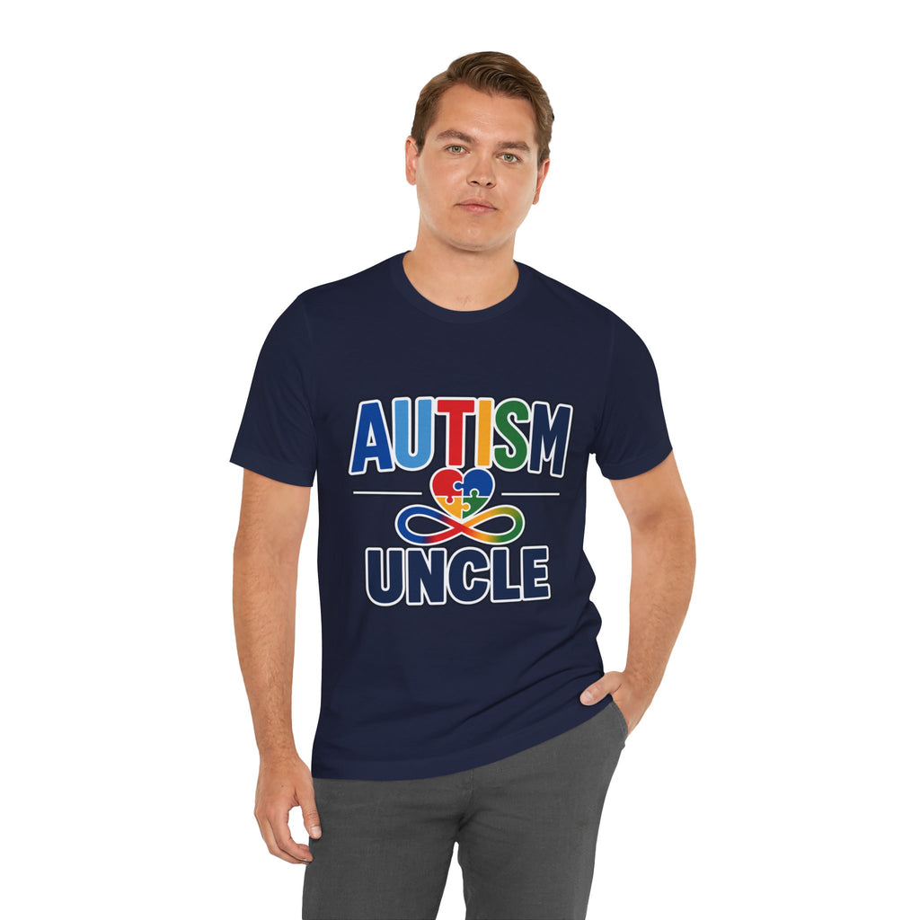 Autism Uncle Shirt | Proud Autism Uncle T-Shirt | Colorful Puzzle Ribbon Infinity Design | Autism Awareness & Acceptance Gift | Special Needs Family Apparel