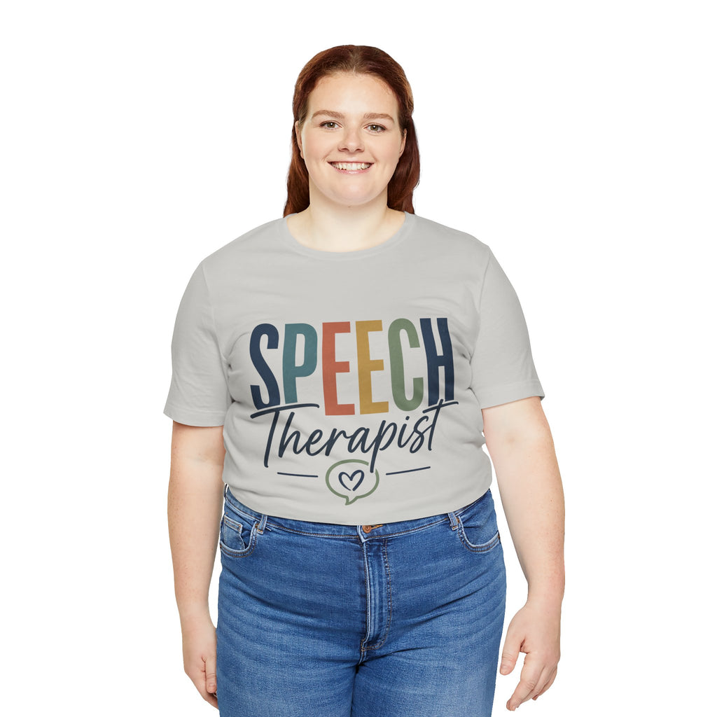 Speech Therapist Shirt | SLP T-Shirt | Heart Typography Graphic Tee | Speech Language Pathologist Gift | Therapist Appreciation Apparel