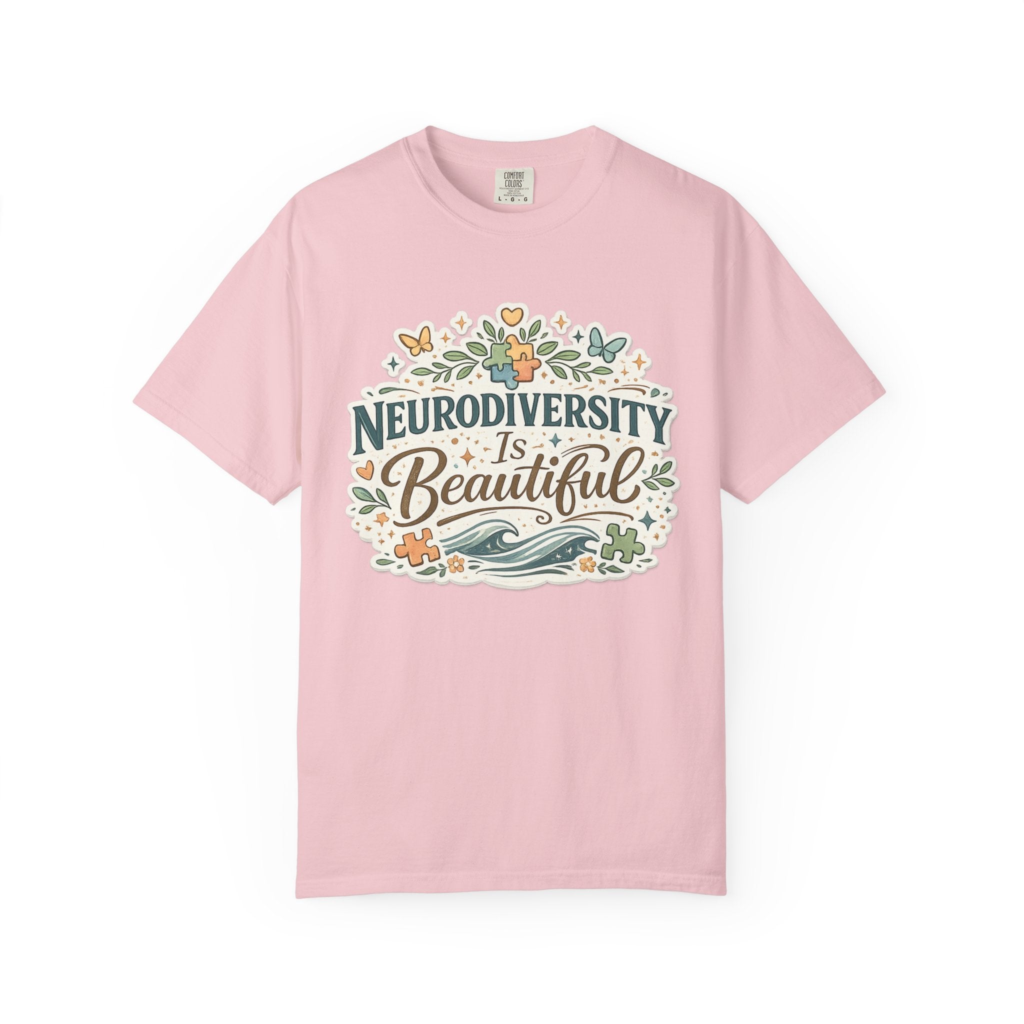 Neurodiversity Is Beautiful T-shirt | Floral Wave Awareness Tee