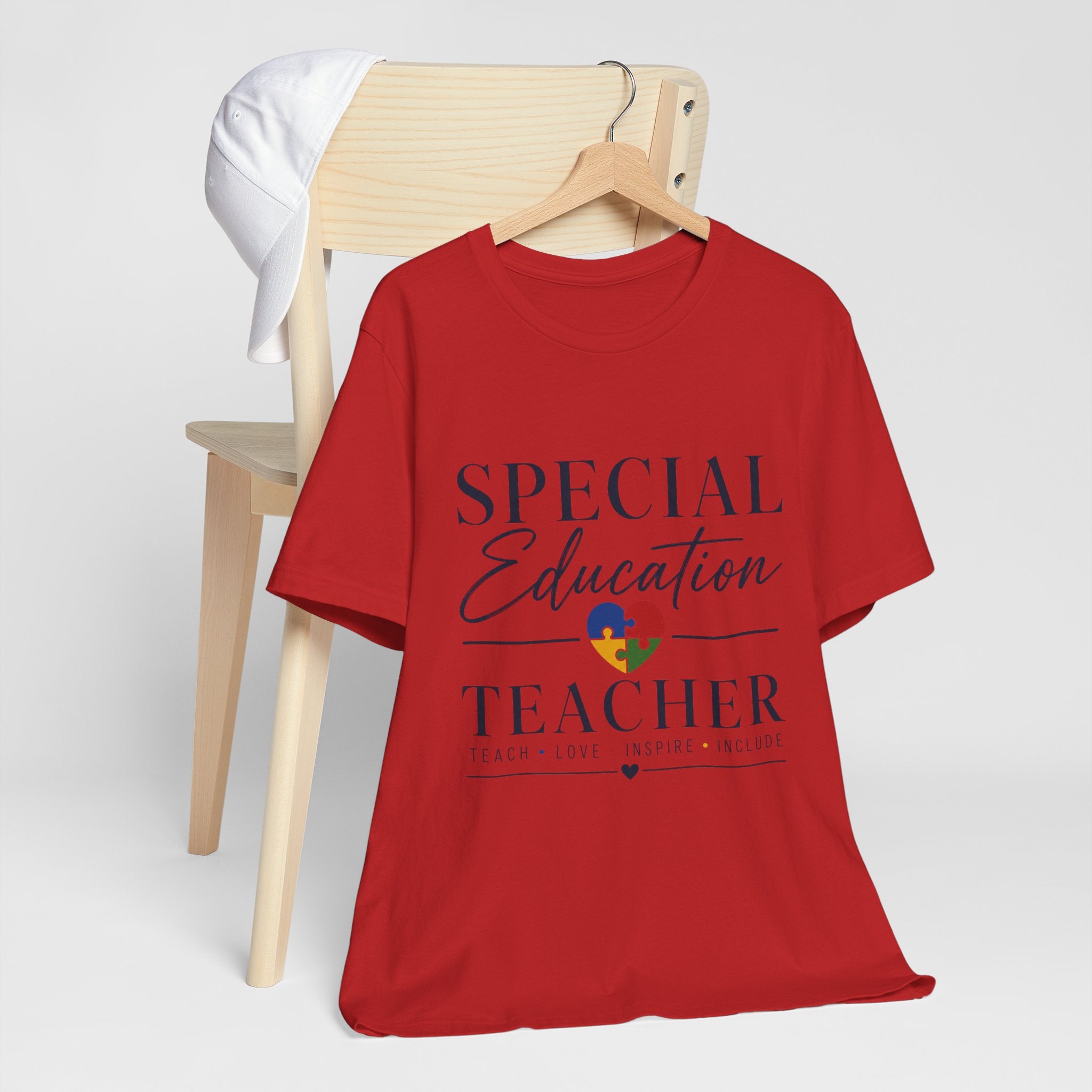 Special Education Teacher Shirt | Teach Love Inspire T-Shirt | Puzzle Heart Graphic Tee | Autism Acceptance Gift | Inclusive Teacher