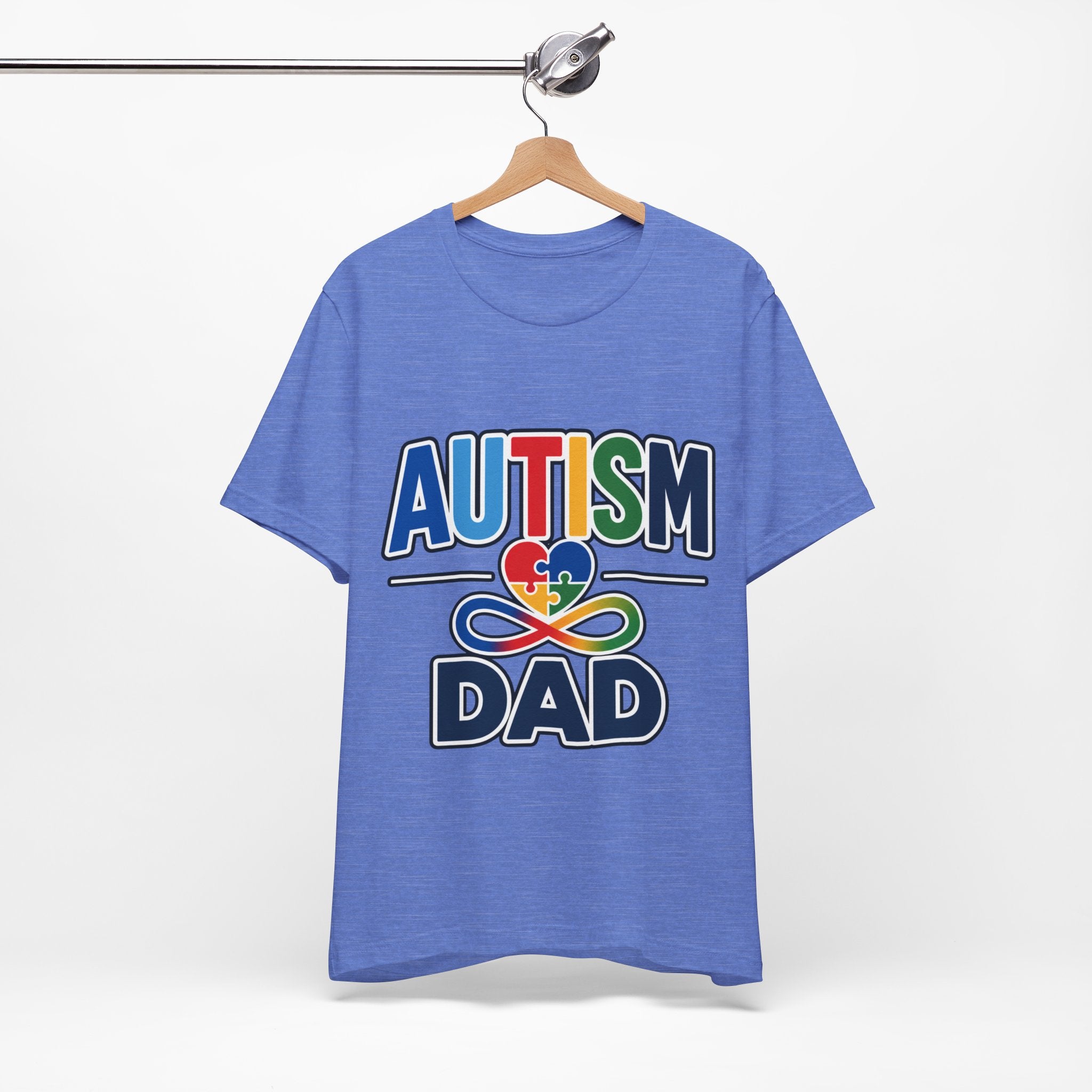 Autism Dad Shirt | Proud Autism Father T-Shirt | Colorful Puzzle Heart Infinity Design | Autism Awareness Gift for Dad | Autism Acceptance Tee