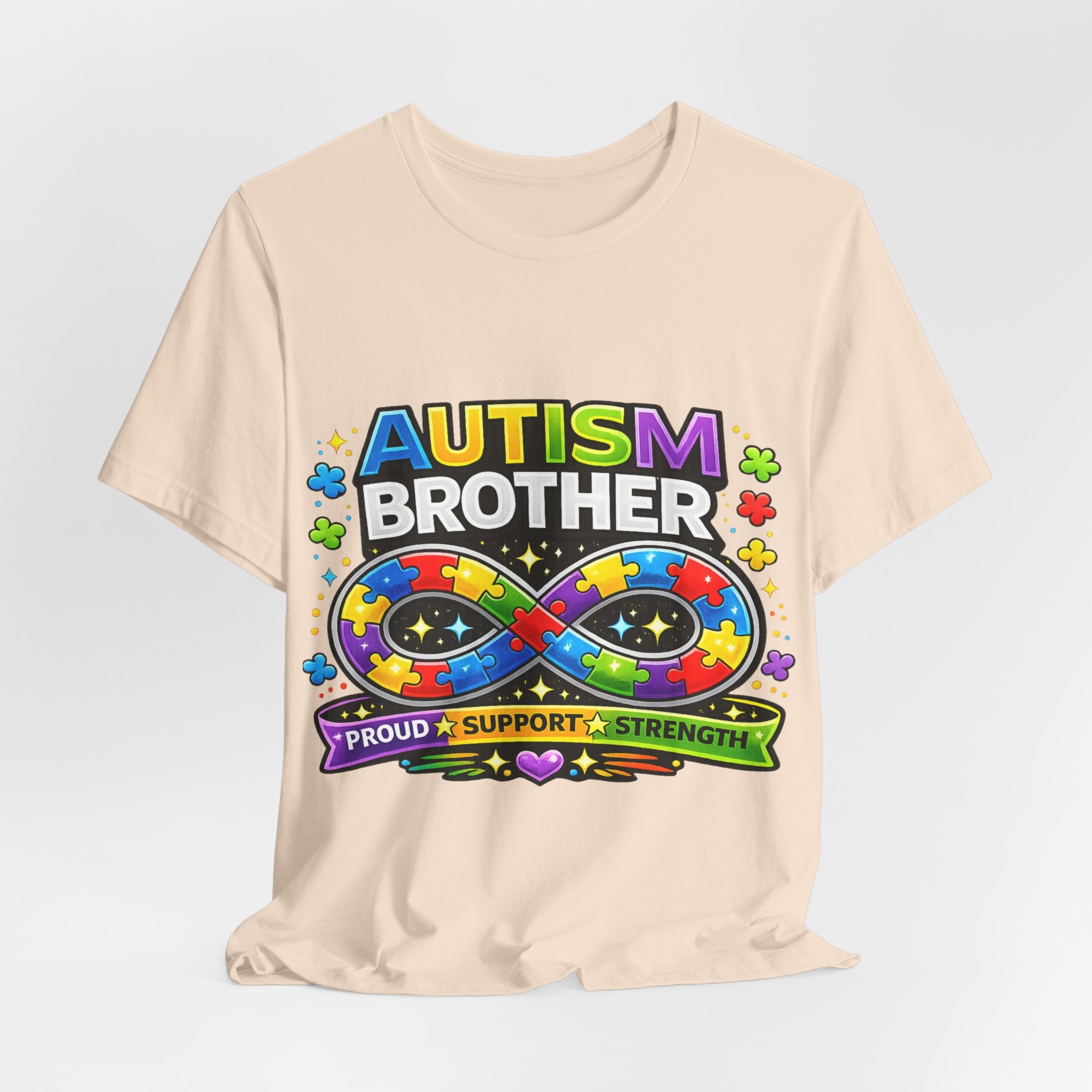 Autism Brother Infinity Puzzle Ribbon T-Shirt | Proud Support Strength