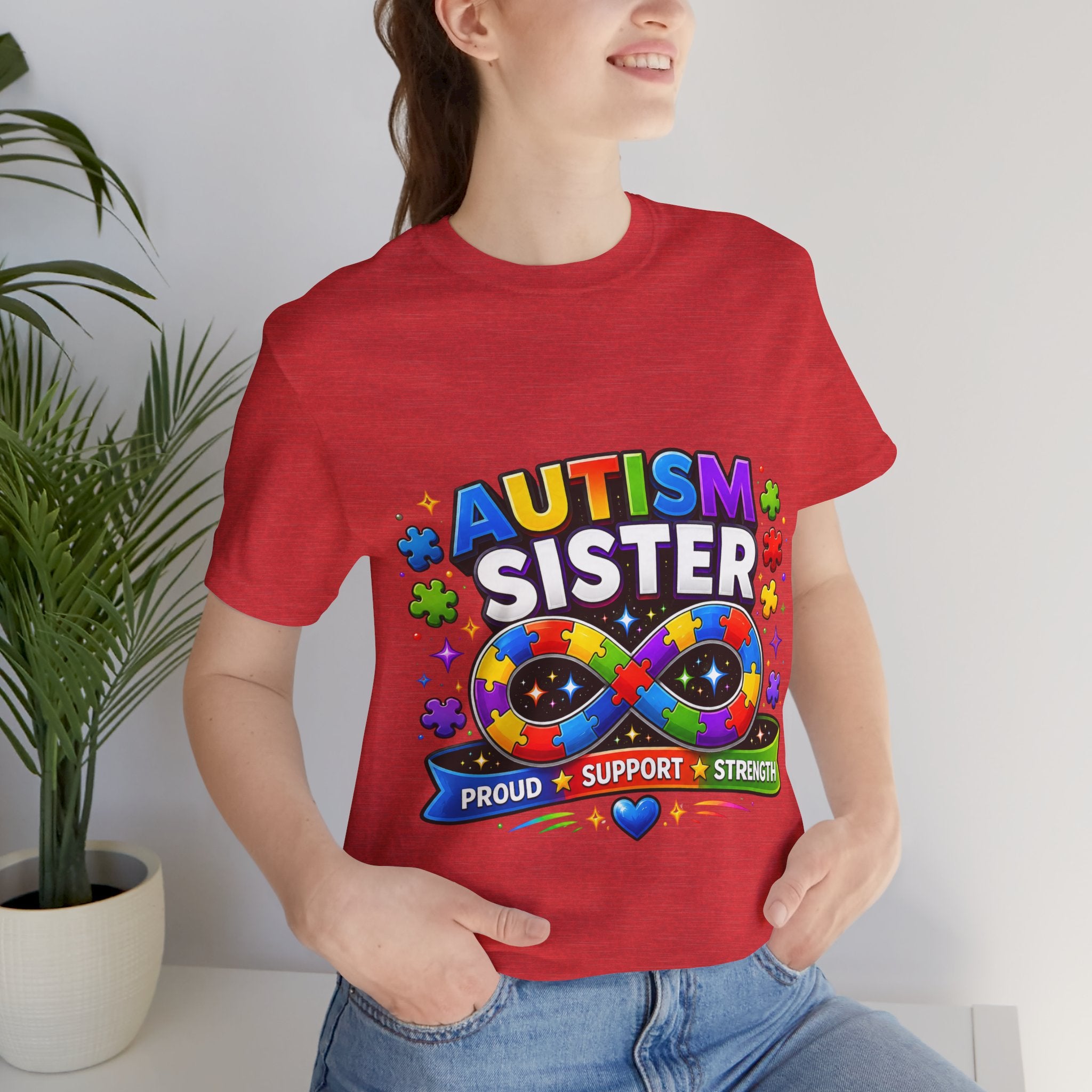 Autism Sister Tee | Puzzle Infinity Support Strength Shirt
