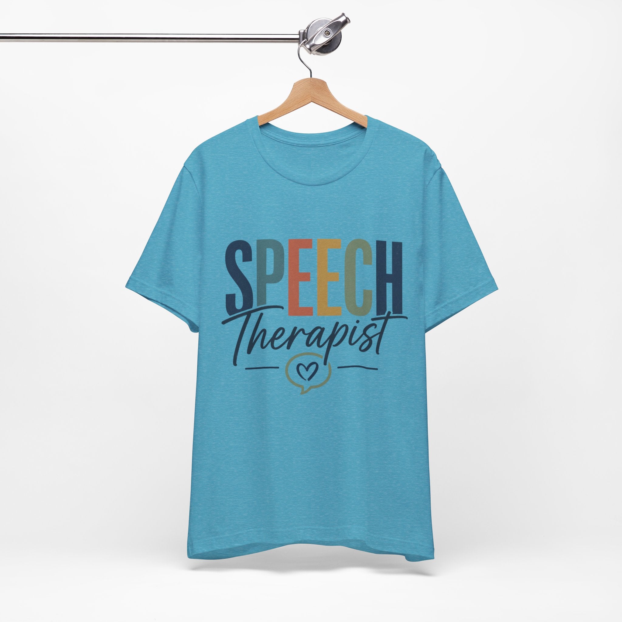 Speech Therapist Shirt | SLP T-Shirt | Heart Typography Graphic Tee | Speech Language Pathologist Gift | Therapist Appreciation Apparel