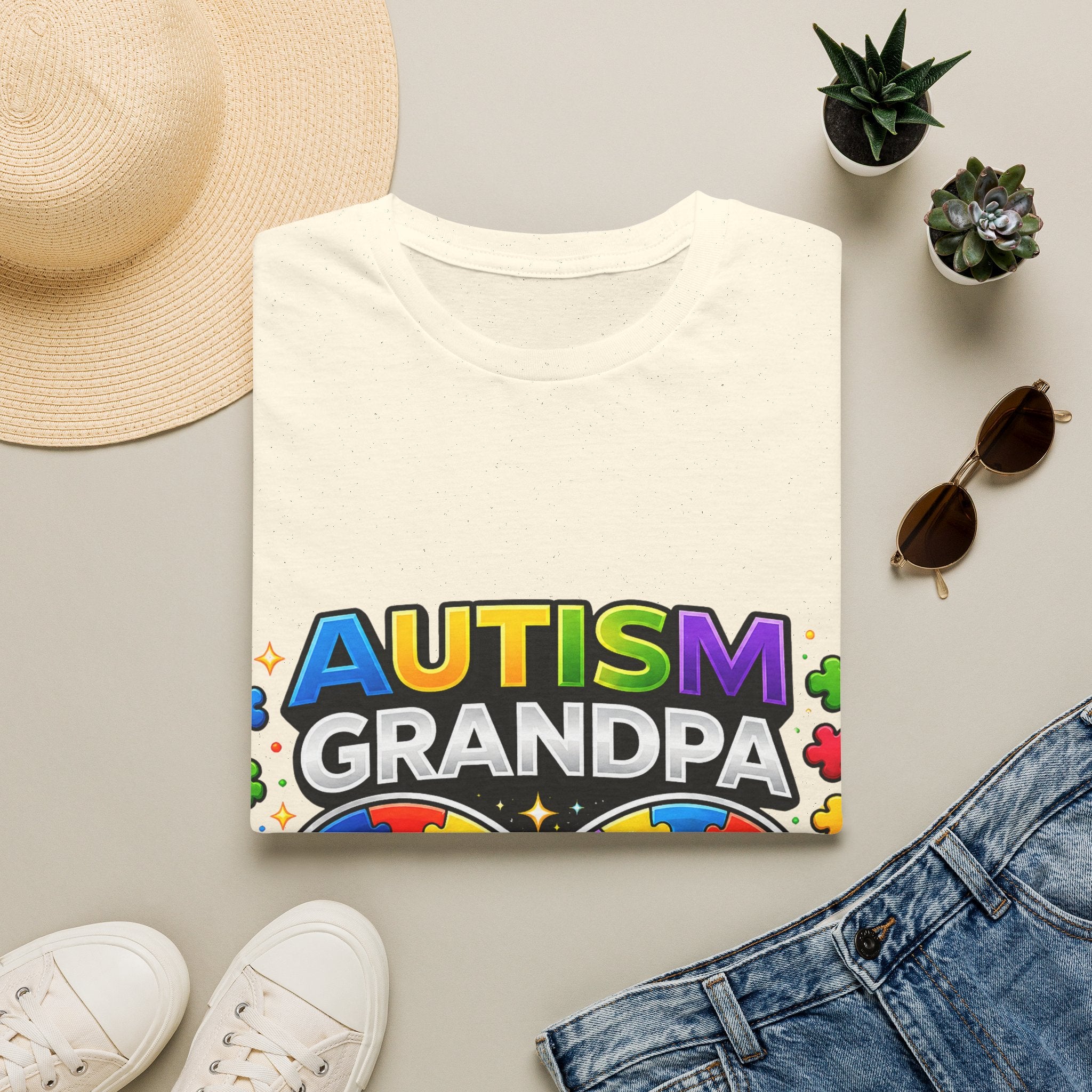 Autism Grandpa Shirt | Proud Autism Grandpa Tee | Puzzle Ribbon Infinity T-Shirt | Autism Awareness Gift for Grandpa