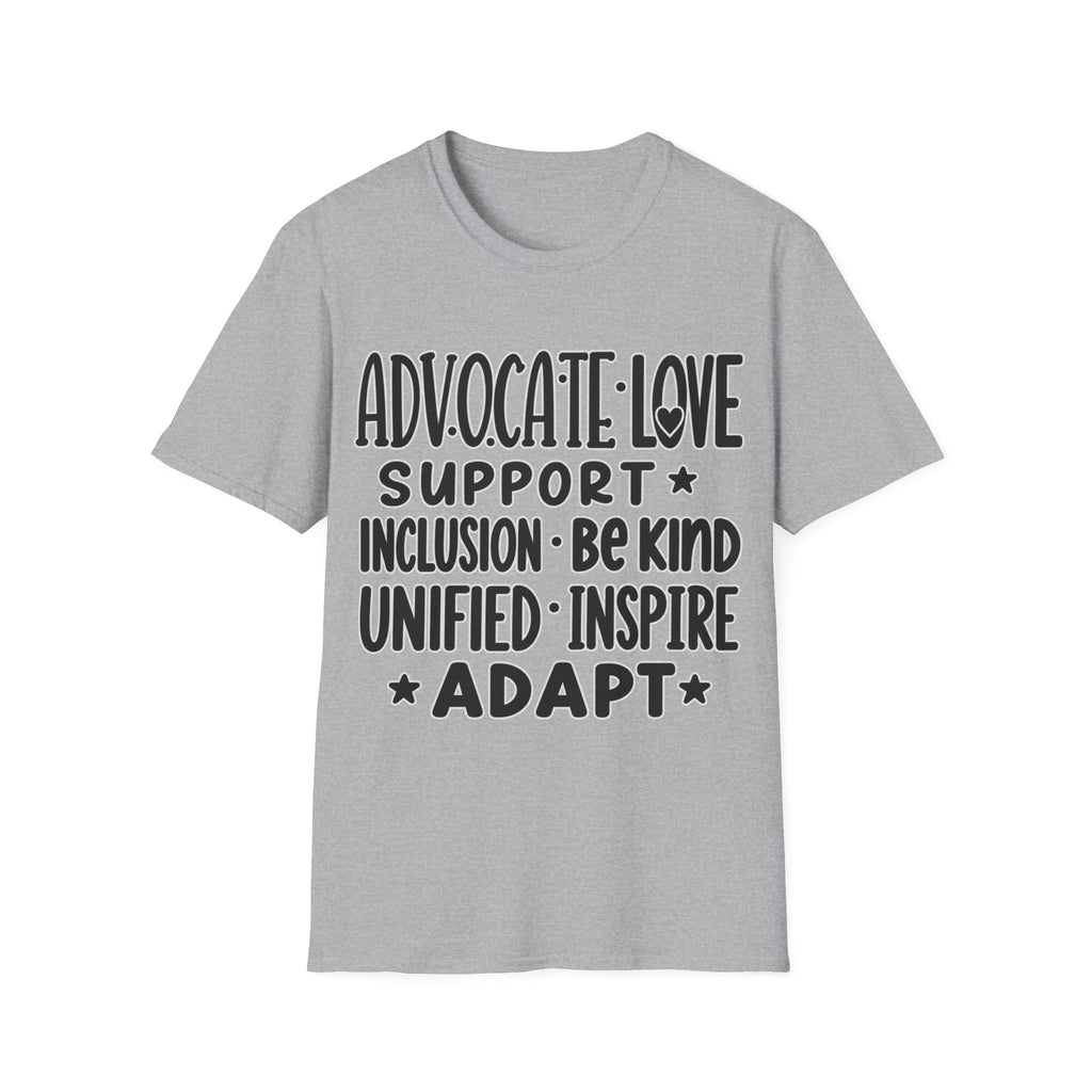 Advocate Support Inclusion Love T-Shirt, Disability Awareness Shirt, Inclusive Typography Tee, Disability Advocate Gift