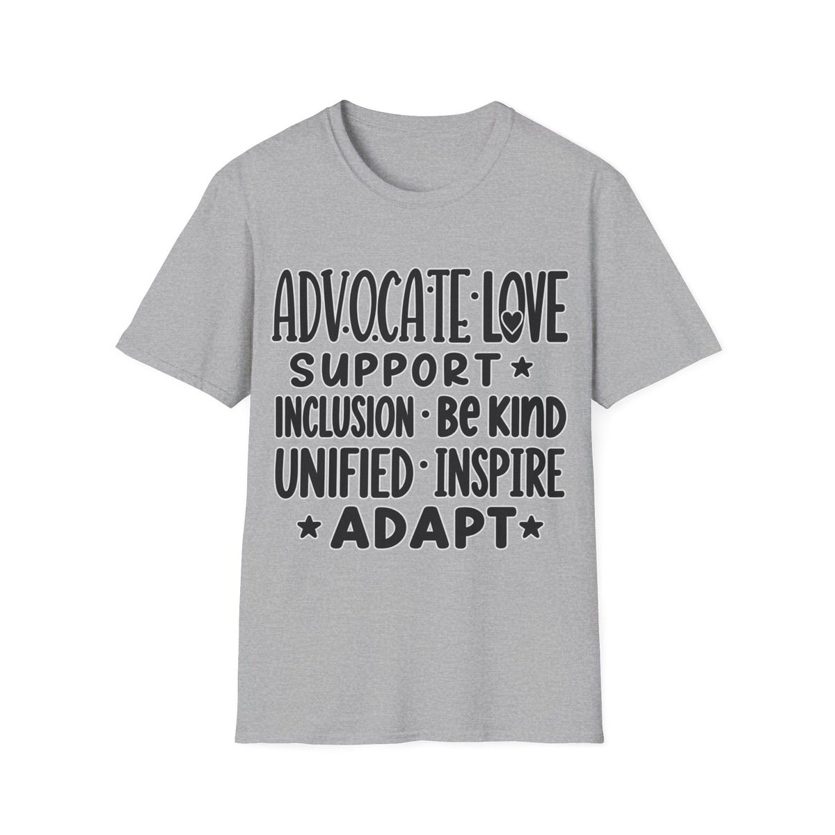 Advocate Support Inclusion Love T-Shirt, Disability Awareness Shirt, Inclusive Typography Tee, Disability Advocate Gift