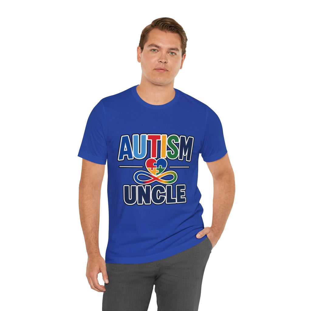 Autism Uncle Shirt | Proud Autism Uncle T-Shirt | Colorful Puzzle Ribbon Infinity Design | Autism Awareness & Acceptance Gift | Special Needs Family Apparel