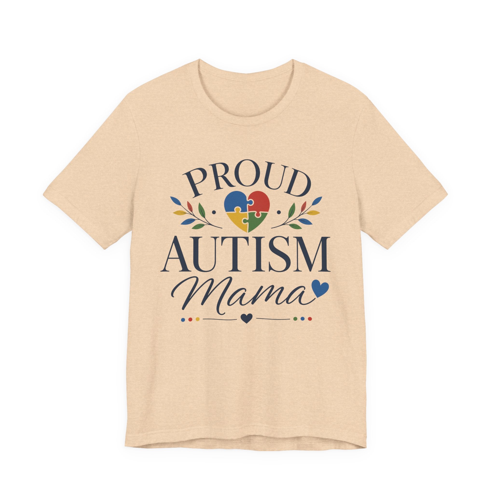 Proud Autism Mama T-Shirt | Puzzle Heart Mom Tee