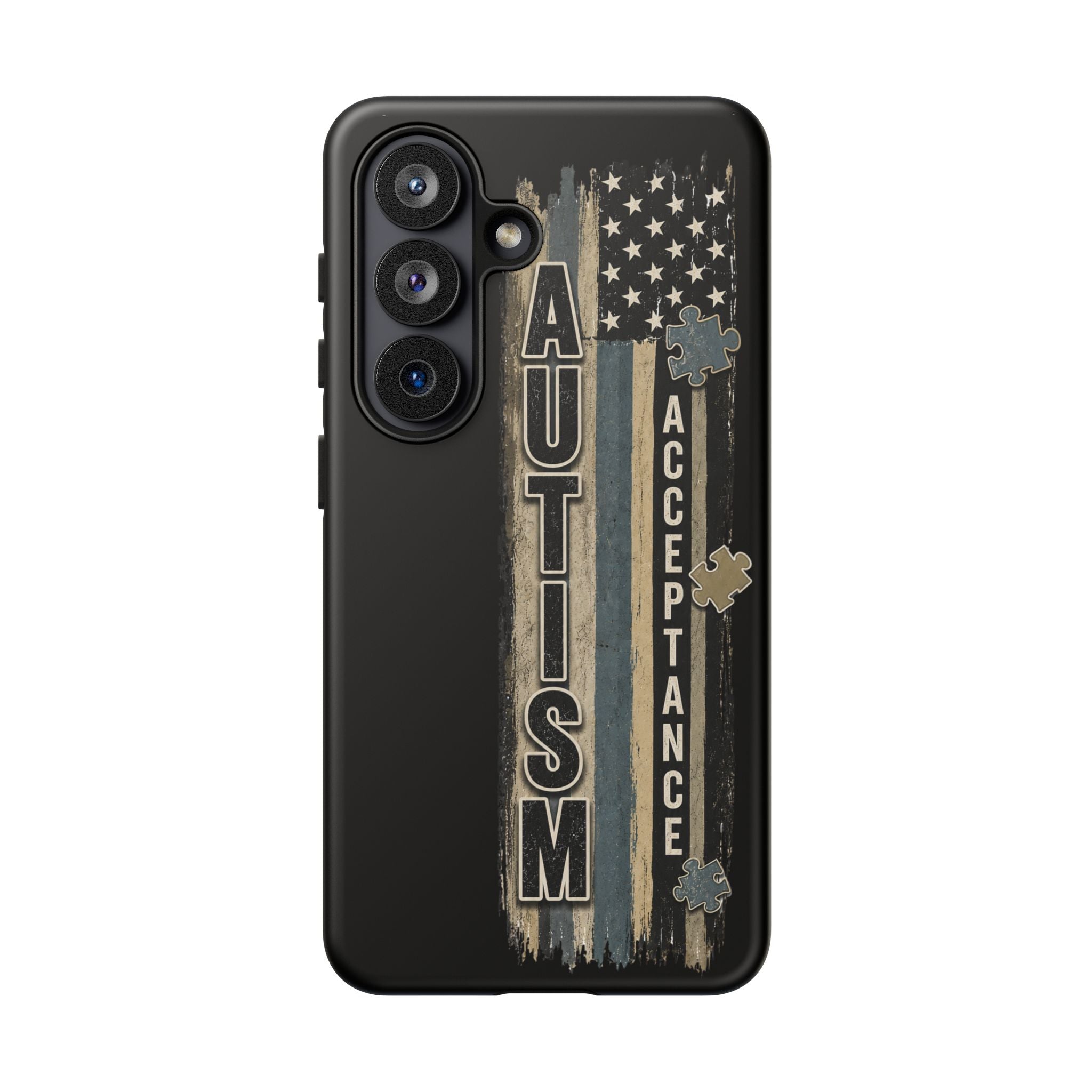 Autism Acceptance Phone Case Puzzle Piece Flag iPhone Samsung Tough Case Autism Awareness Neurodiversity Gift Special Needs Case