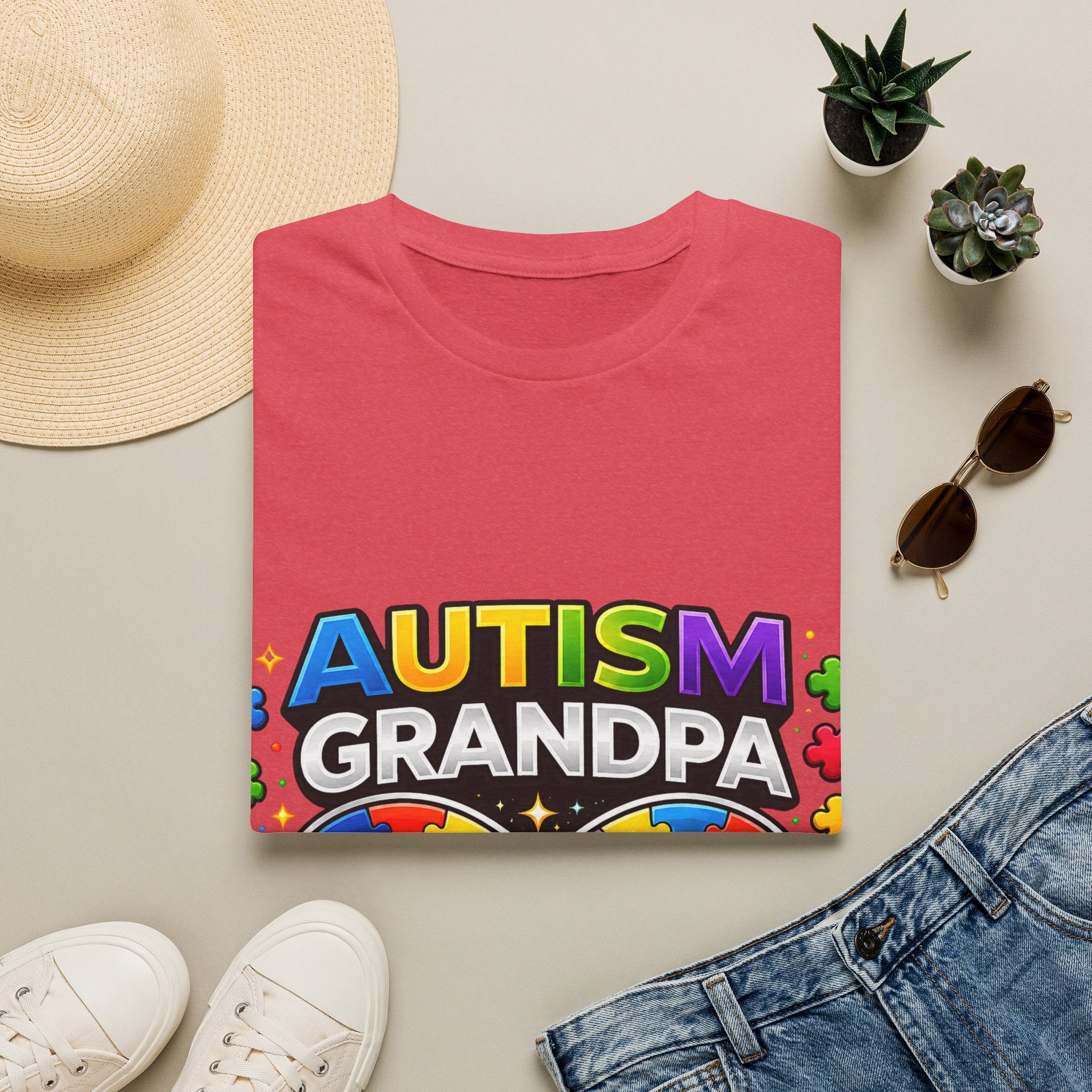Autism Grandpa Shirt | Proud Autism Grandpa Tee | Puzzle Ribbon Infinity T-Shirt | Autism Awareness Gift for Grandpa