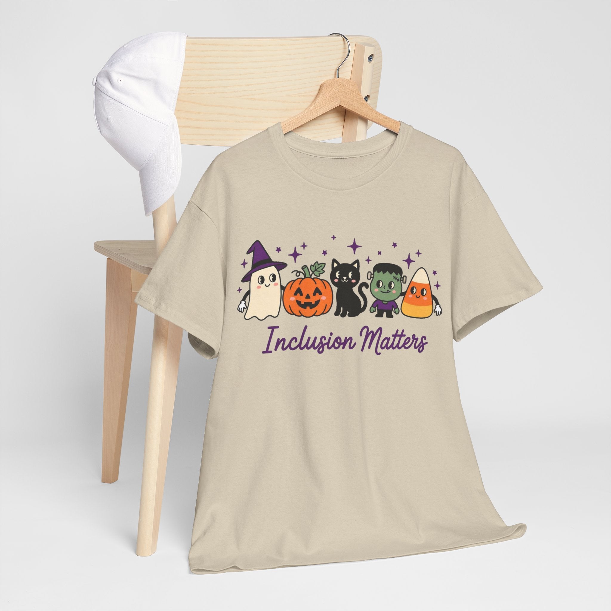 Inclusion Matters Halloween Characters Tee, Ghost Pumpkin Black Cat Candy Corn Shirt, Autism Acceptance Fall Halloween T-Shirtrn