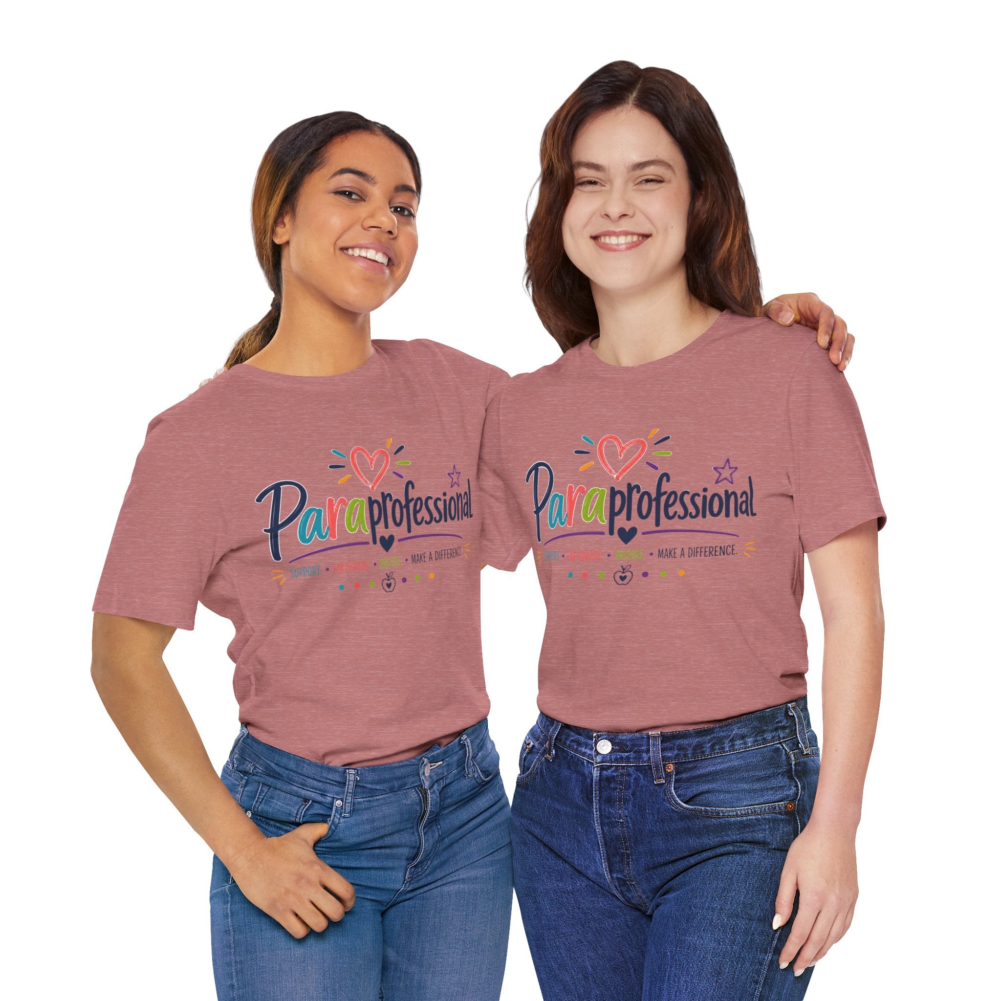 ParaProfessional T‑Shirt — Colorful Heart Design, Support Encourage Inspire Tee