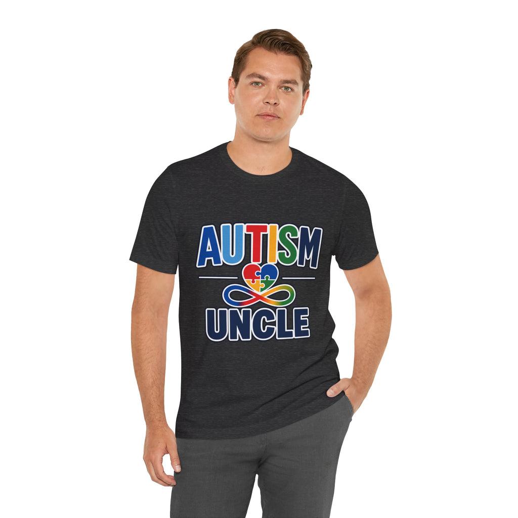 Autism Uncle Shirt | Proud Autism Uncle T-Shirt | Colorful Puzzle Ribbon Infinity Design | Autism Awareness & Acceptance Gift | Special Needs Family Apparel