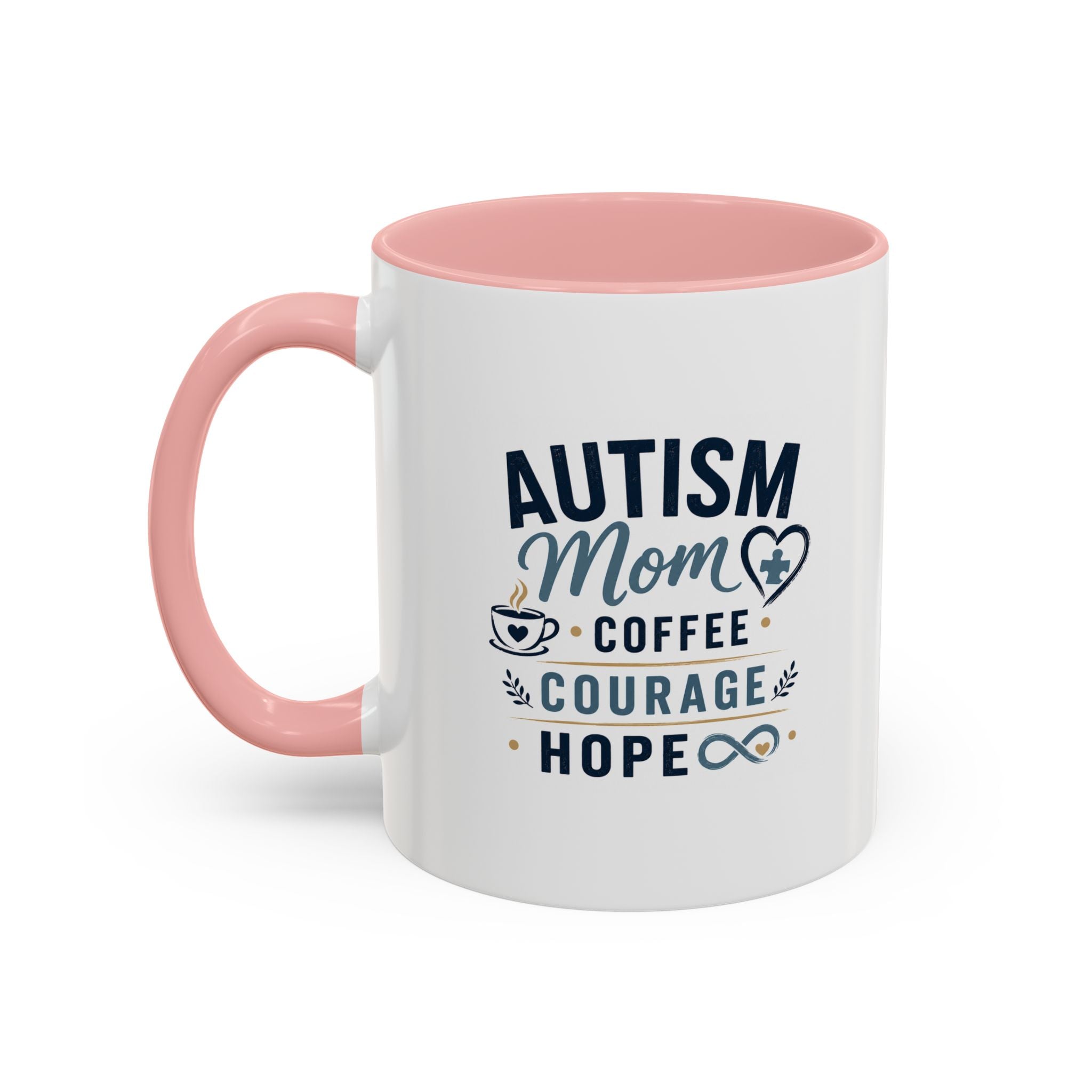 Autism Mom Coffee Mug | Accent Ceramic Mug 11oz  15oz | Puzzle Heart Infinity Design | Autism Awareness  Acceptance Gift | Special Needs